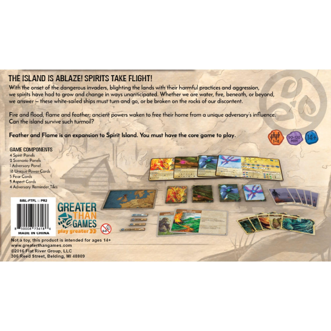 Greater Than Games Spirit Island: Feather & Flame Foil Panels - Premium Board Game Accessory
