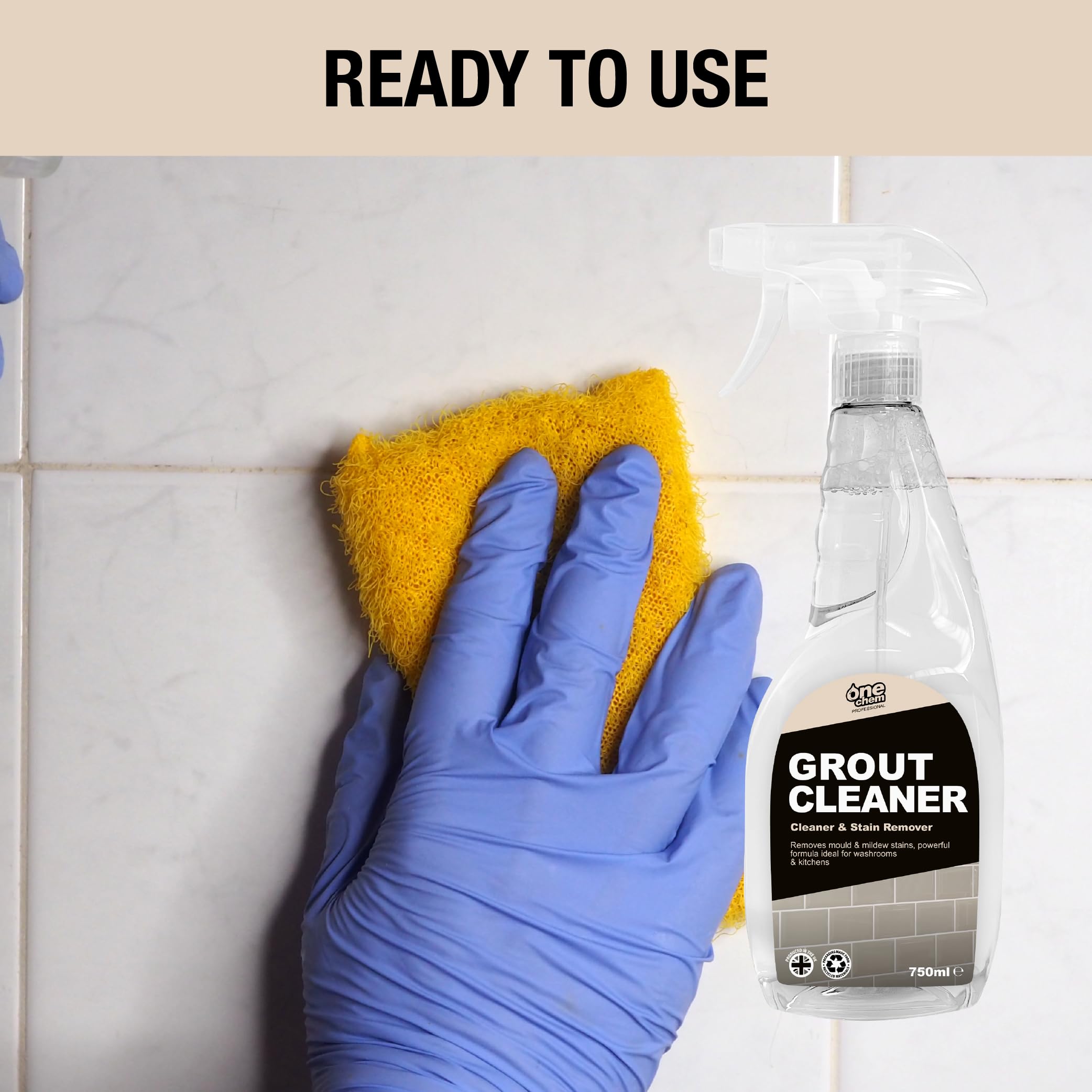 One Chem Professional Tile and Grout Cleaner - Removes Mold & Mildew | 750ml Liquid 2