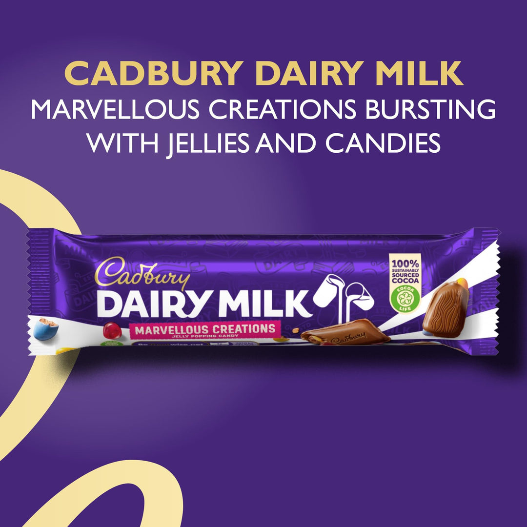 Cadbury Dairy Milk Marvellous Creations Jelly Popping Candy Bar 47g (Pack of 24)