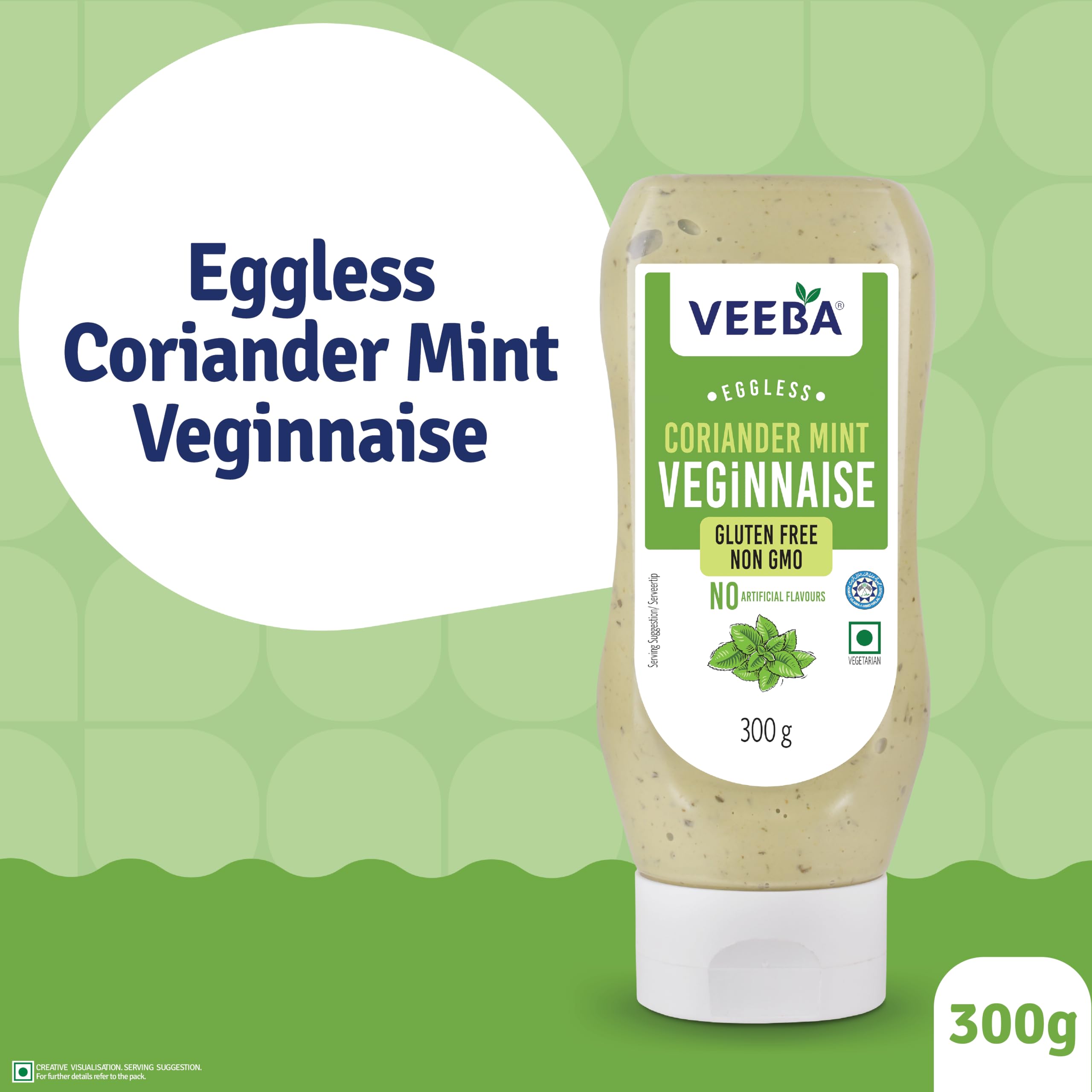 Veeba Coriander Mint Veginnaise - Eggless Mayonnaise | 300g 3