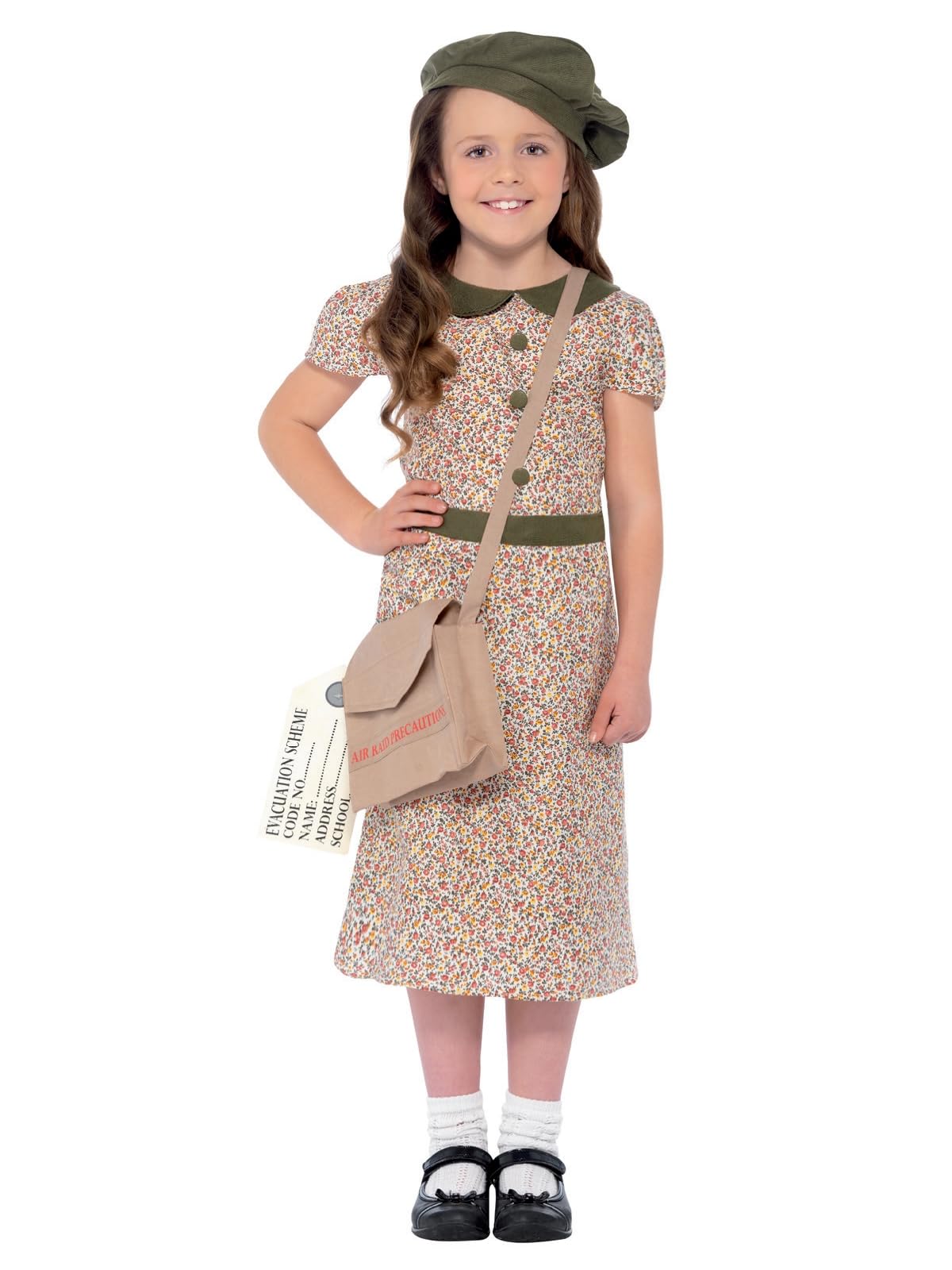 Evacuee Girl Costume - Smiffys Fancy Dress for Ages 7-9