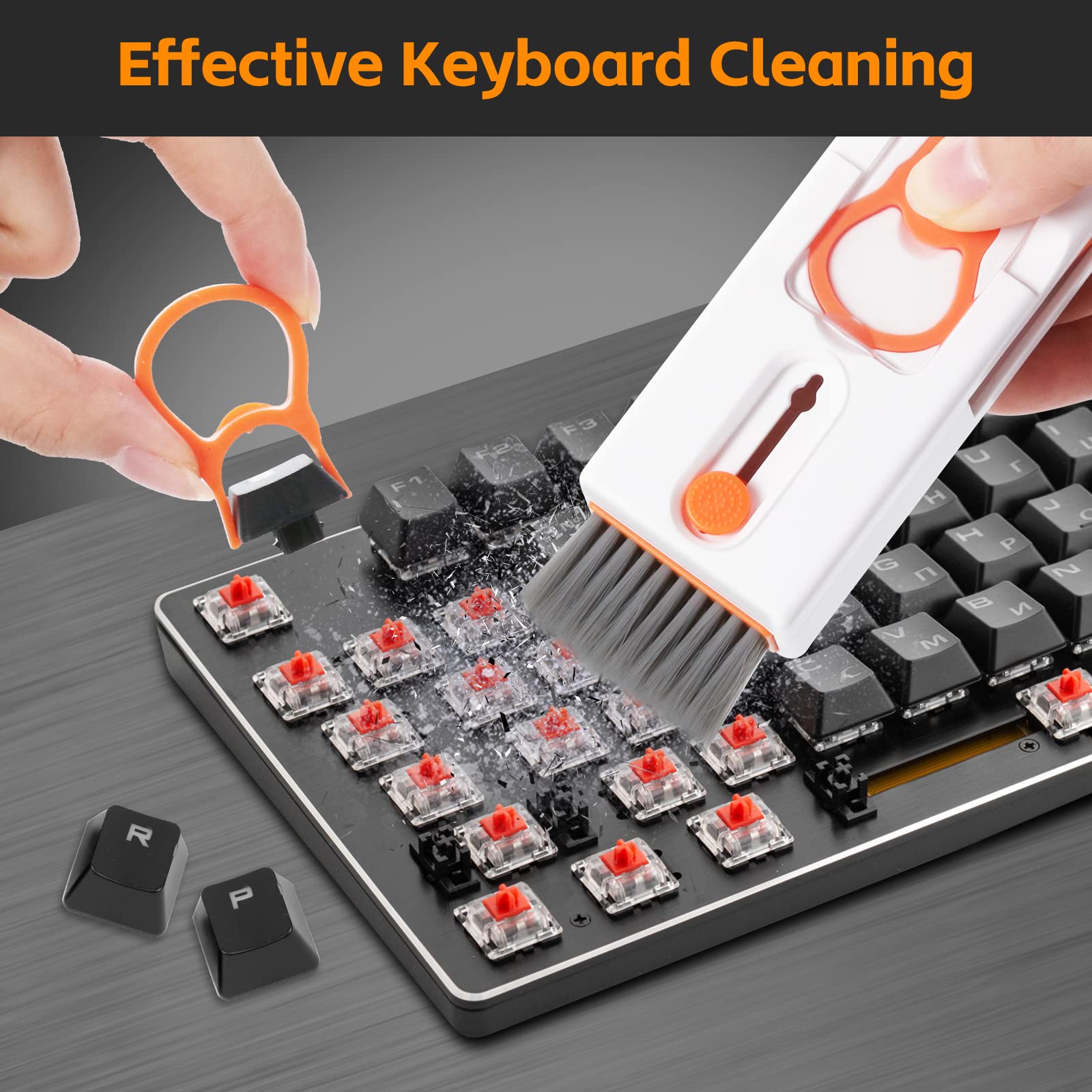 Alyvisun 11 in 1 Multifunctional Keyboard Cleaning Kit for Electronics | Orange 3
