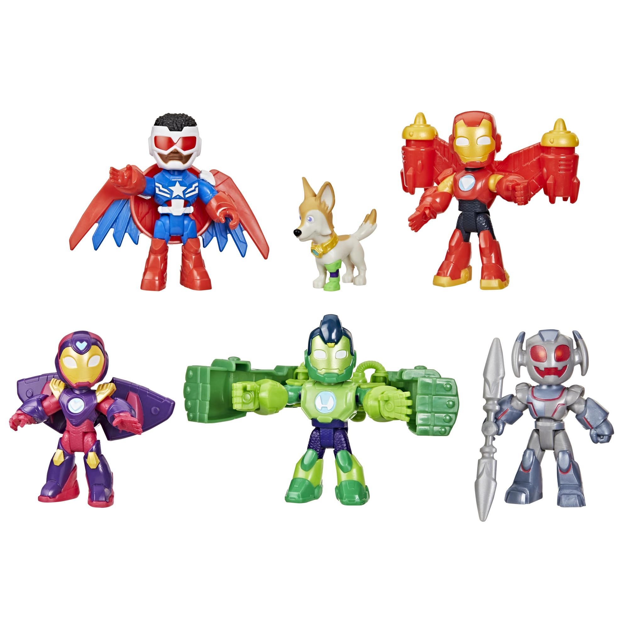 Marvel Iron Man and His Awesome Friends Armored-Up Avengers Pack Action Figures | 6 Figures, 5 Accessories | Ages 3+ 1