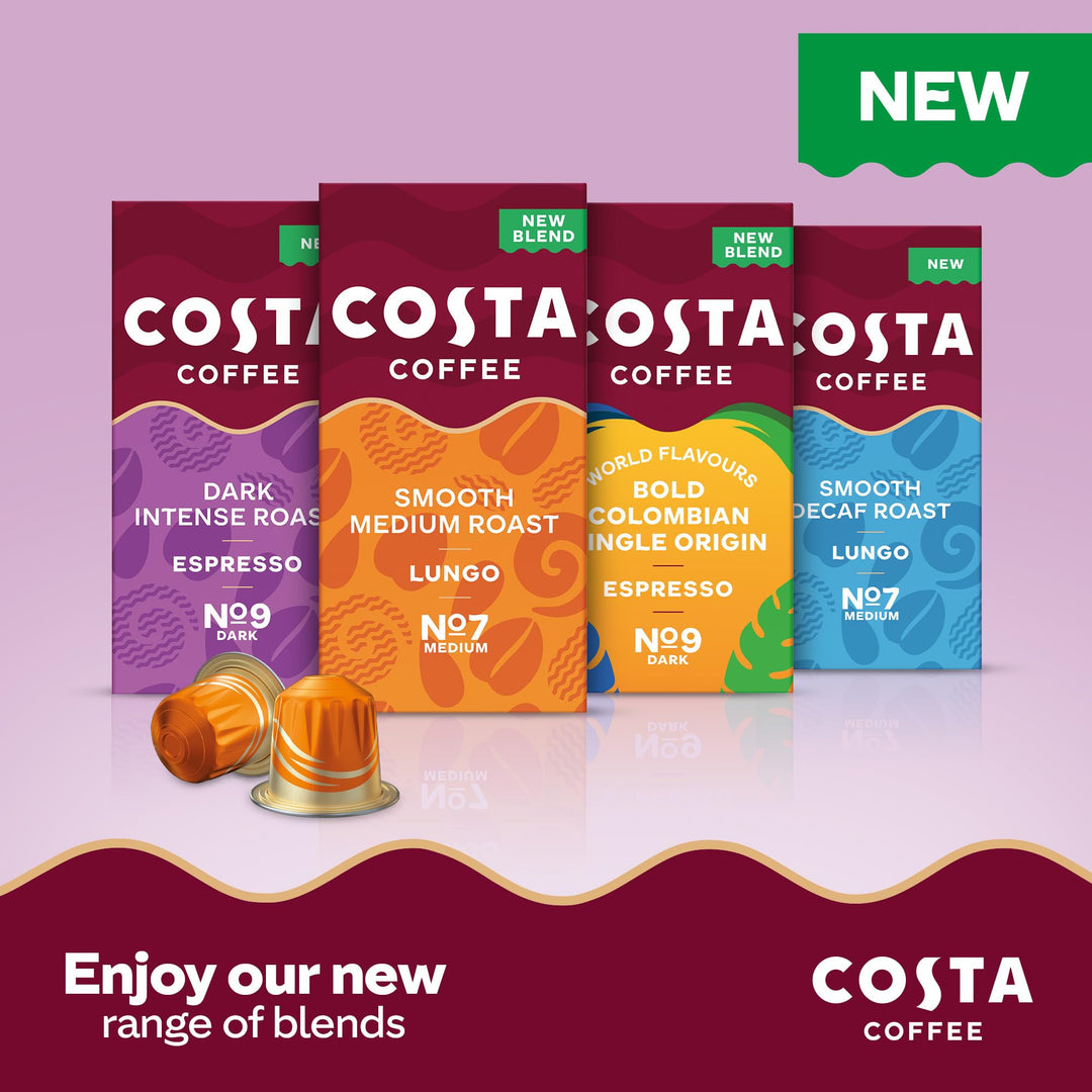 L"OR - Costa Bold Colombian Single Origin Aluminium Coffee Pods (Pack of 10)