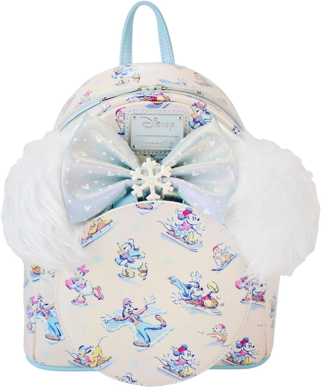 Loungefly Disney Mickey and Friends Winter Wonderland Mini Backpack with Ears Headband (WDBKS0024)