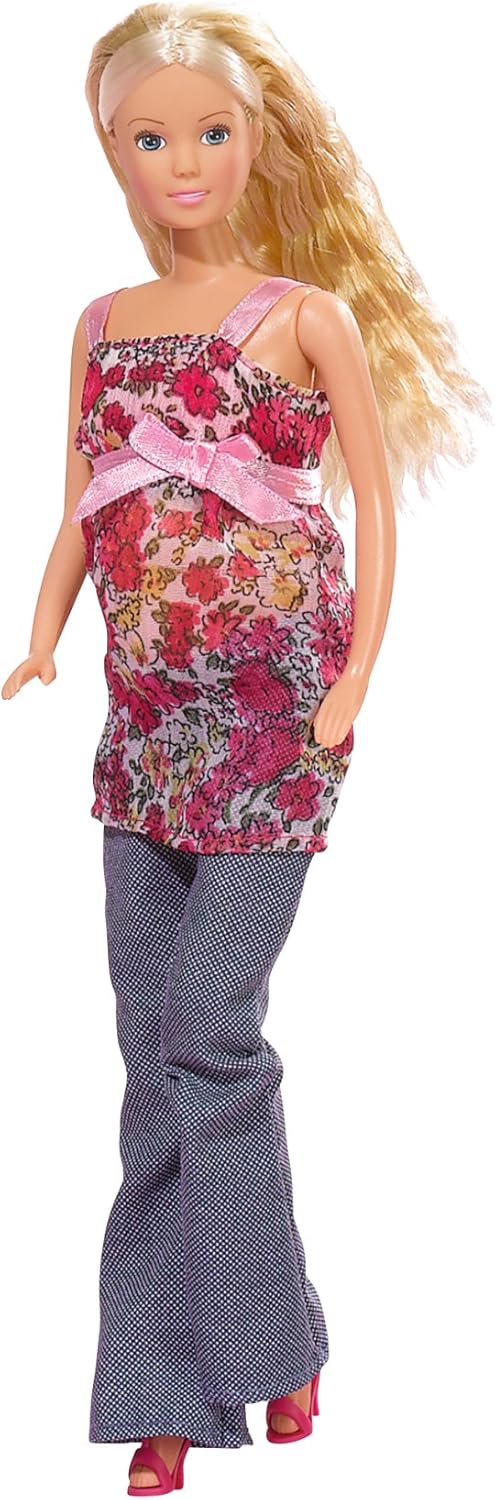 Simba Steffi Love Pregnant Doll with 13 Accessories - Tummy Opens to Place Baby, Ages 3+