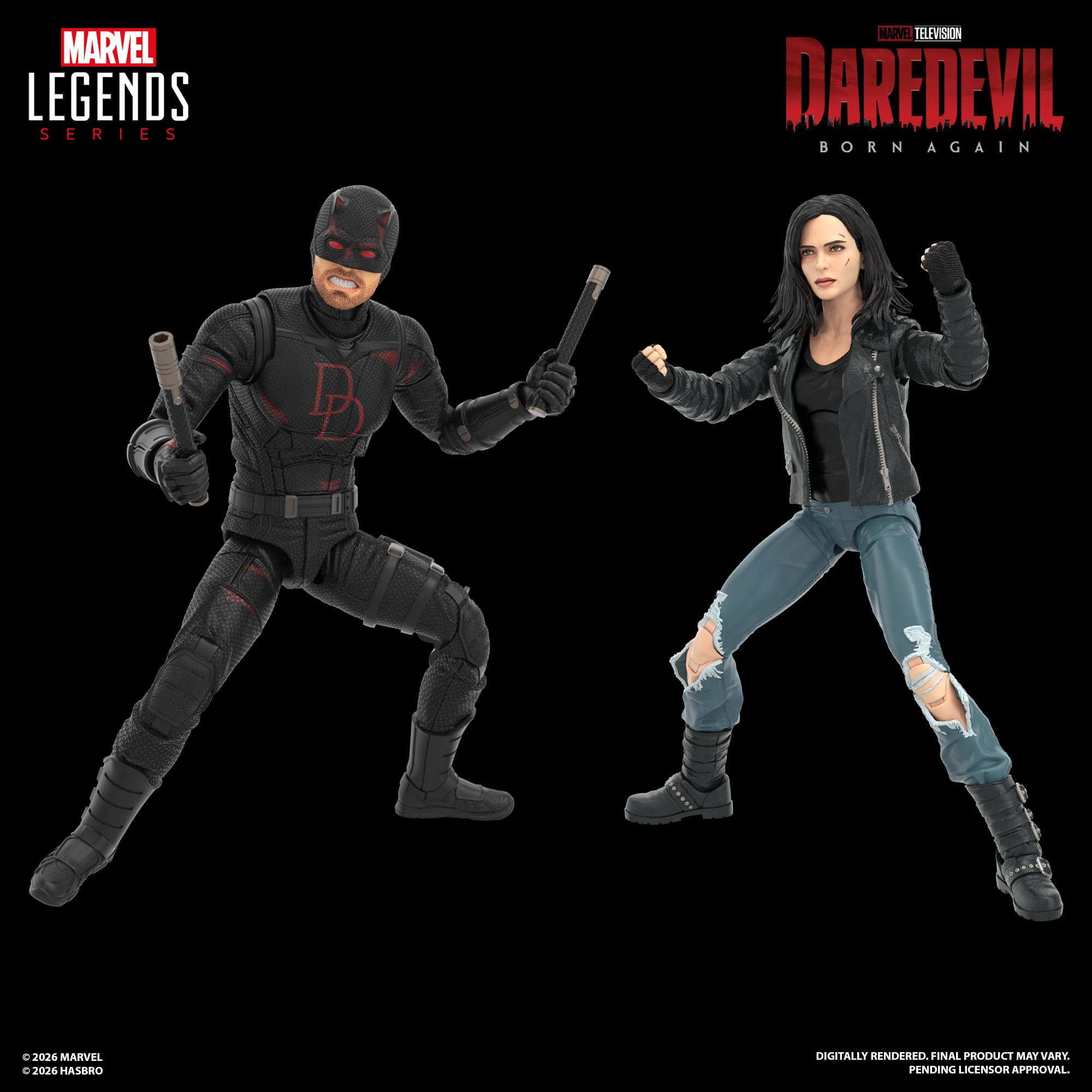 Marvel Legends Series Daredevil & Jessica Jones Action Figures Set | 6-Inch Scale