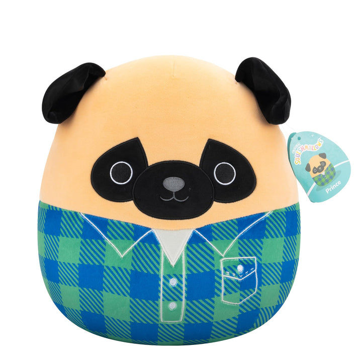 Squishmallows Prince the Brown Pug - 12 Inch Super Soft Plush Collectible