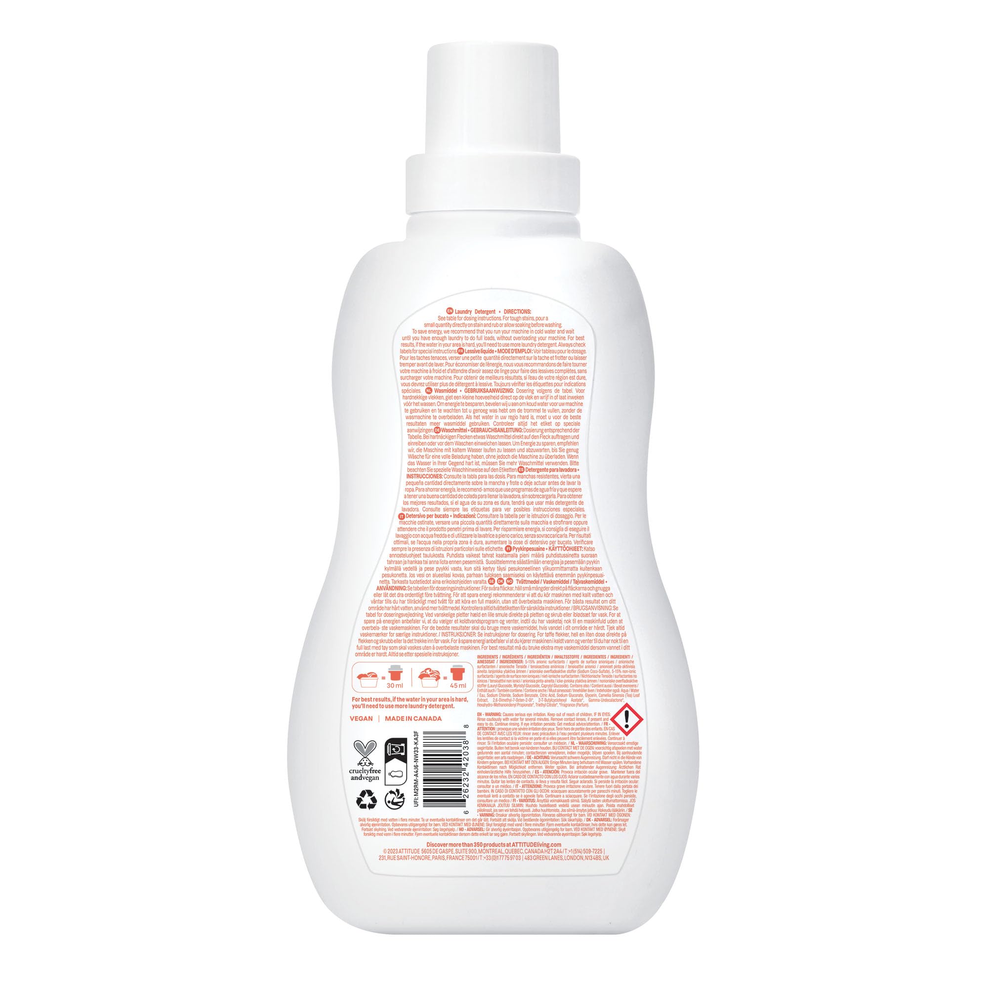 ATTITUDE - Baby Laundry Detergent Liquid (1.05 Litres, 35 Loads) 6