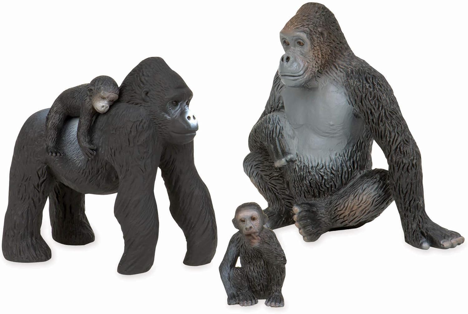 Terra by Battat Gorilla Family Playset - 4pc Realistic Animal Figures for Kids 3+ 4