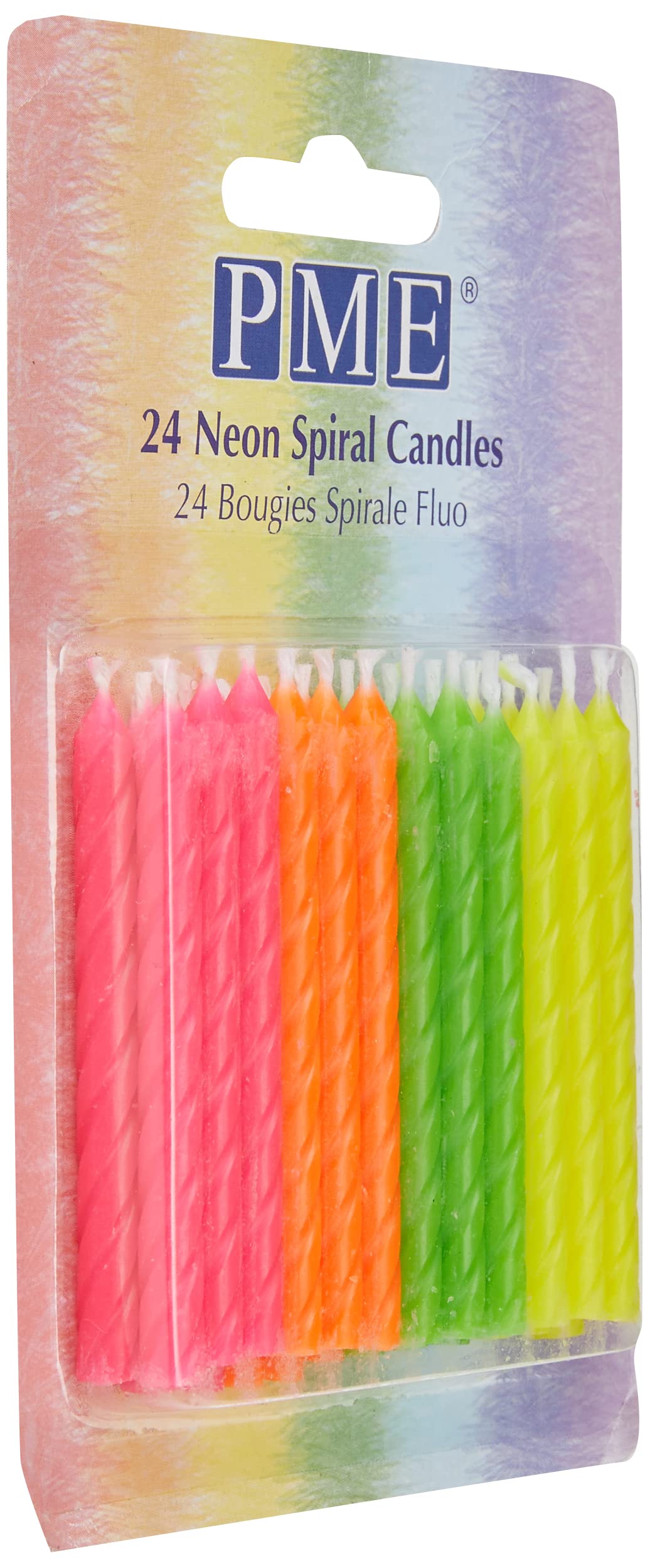 PME Neon Spiral Birthday Candles - 24 Pack | Multi-colour | Modern Style 4