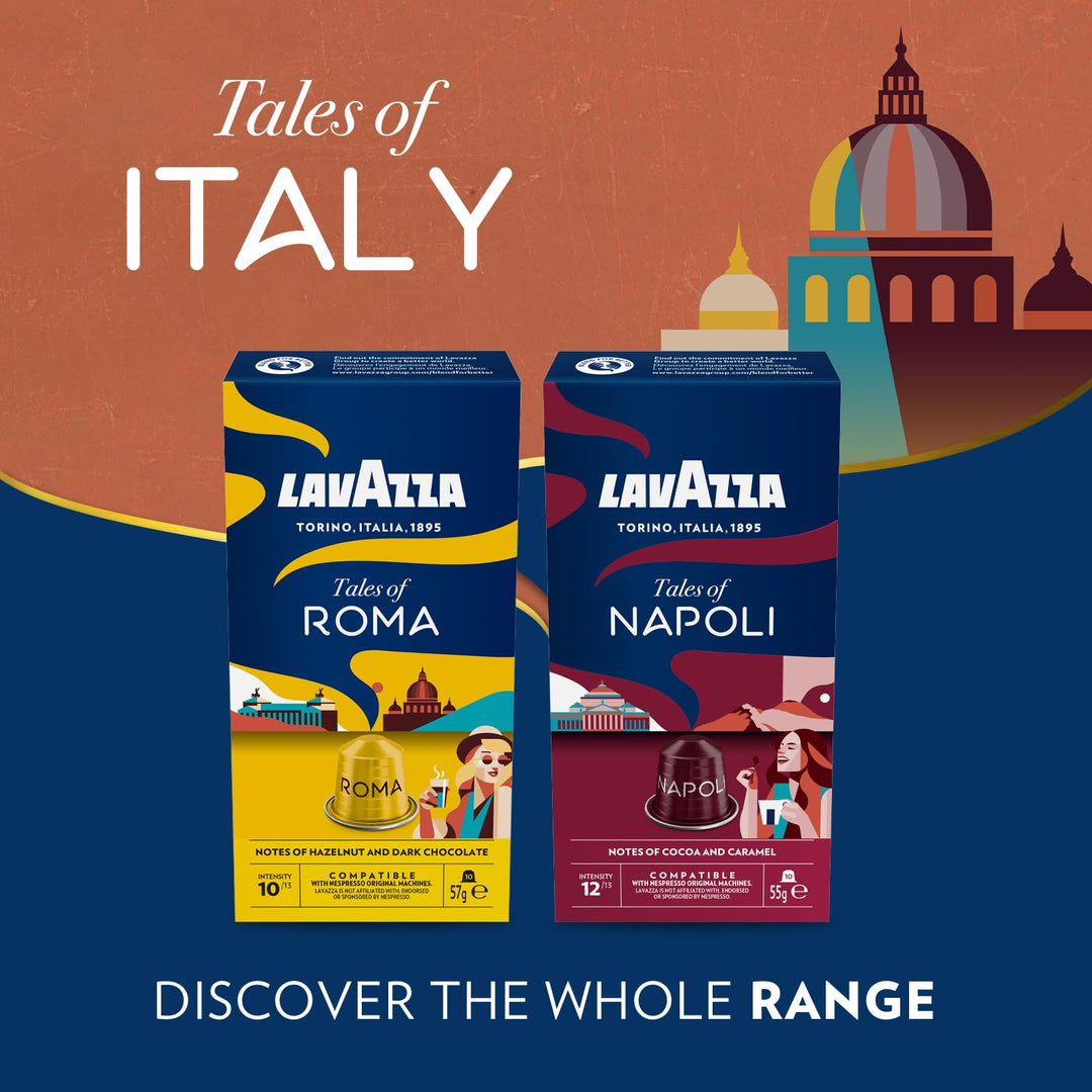 Lavazza Tales of Roma - 100 Aluminium Coffee Capsules for Nespresso Original Machines