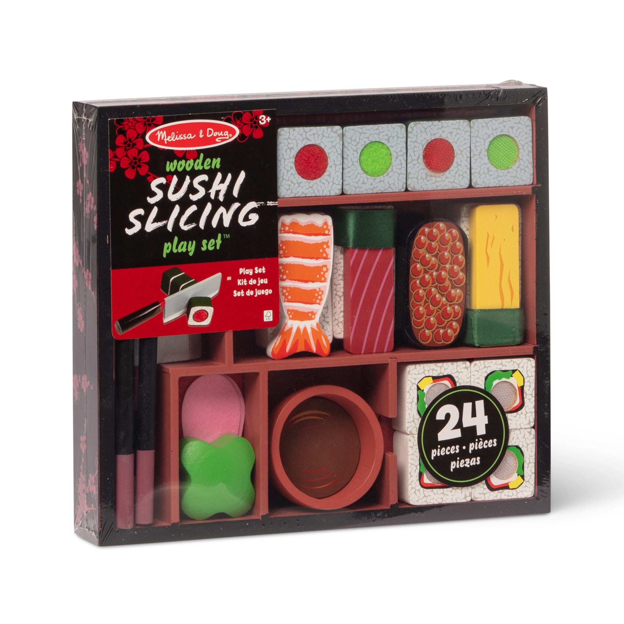 Melissa & Doug Wooden Sushi Slicing Playset - Pretend Play Food Toy for Ages 3+ 12