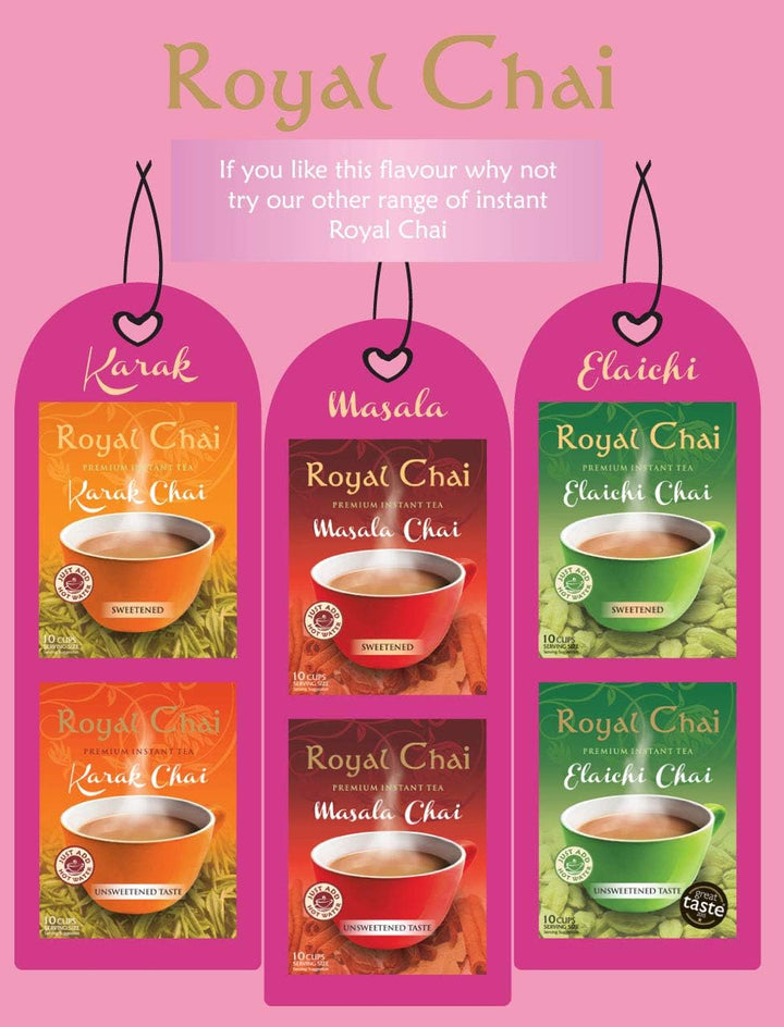Royal Chai Kashmiri Pink Chai Unsweetened - 10 Single Serving Sachets
