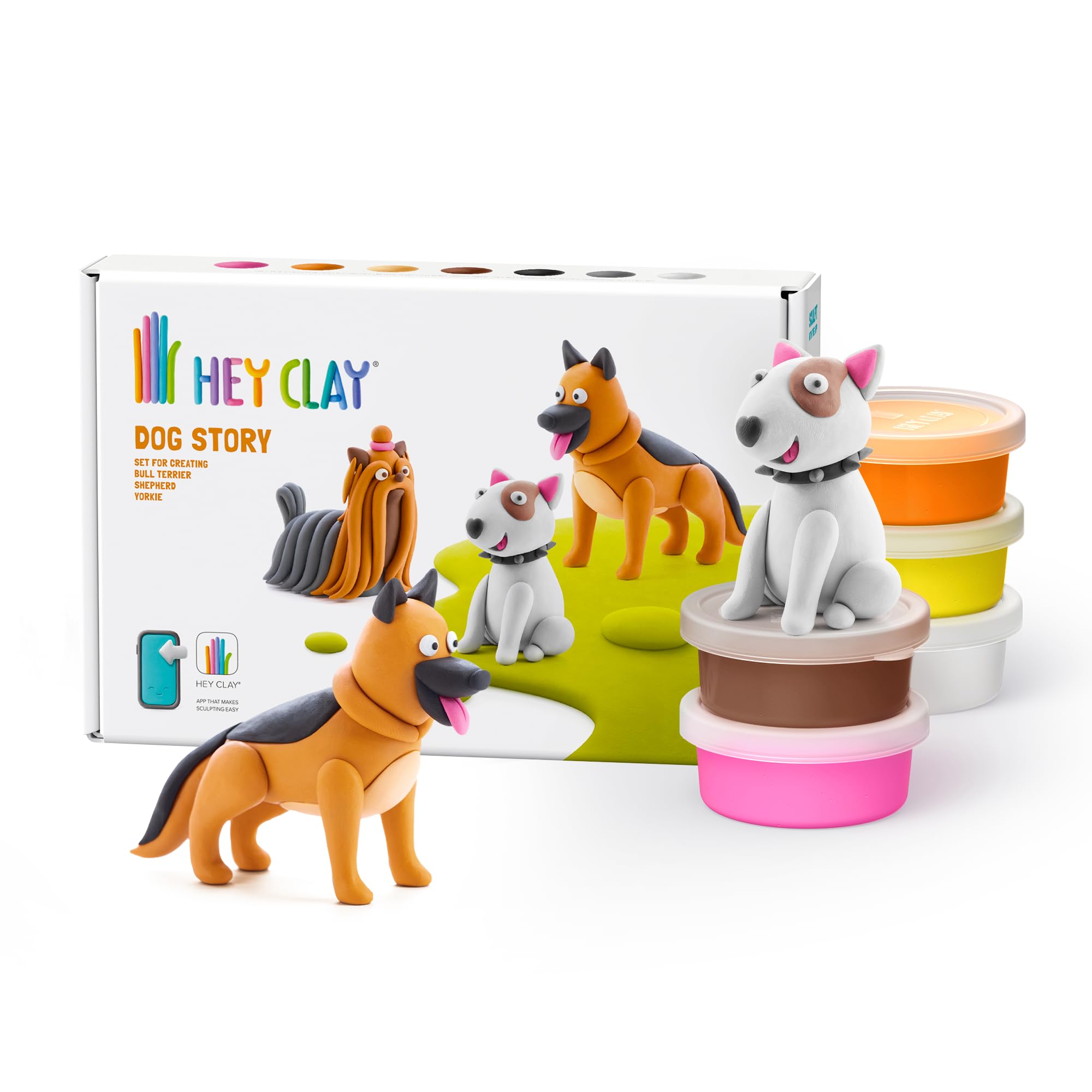 Hey Clay Dog Story - Air-Dry Modeling Clay for Kids with Interactive App - Ages 3+ 10