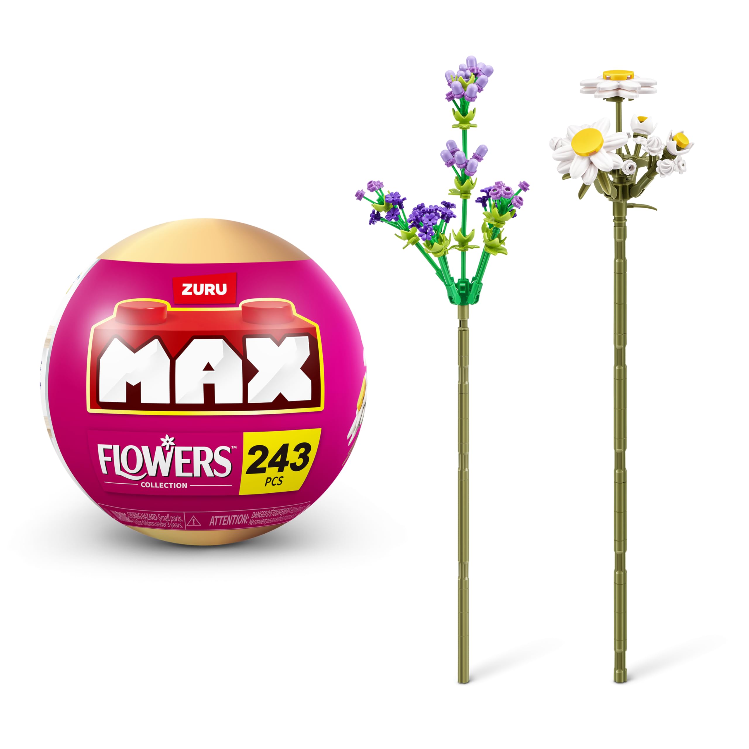 MAX Premium Flowers Building Bricks Collection - 10 to Collect, 243 Pieces per Capsule