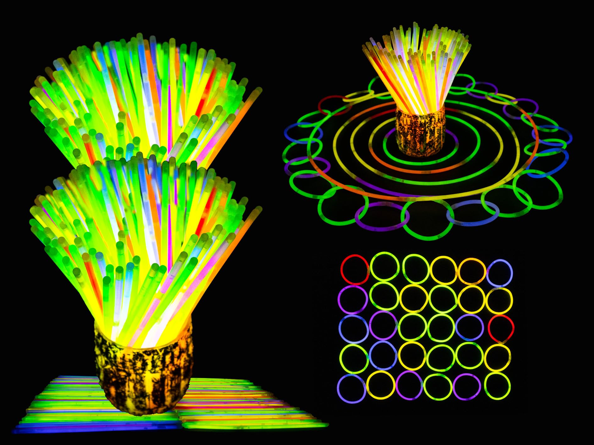 SHATCHI Glow Sticks Pack - 400Pcs Neon Glowsticks | Unisex Children