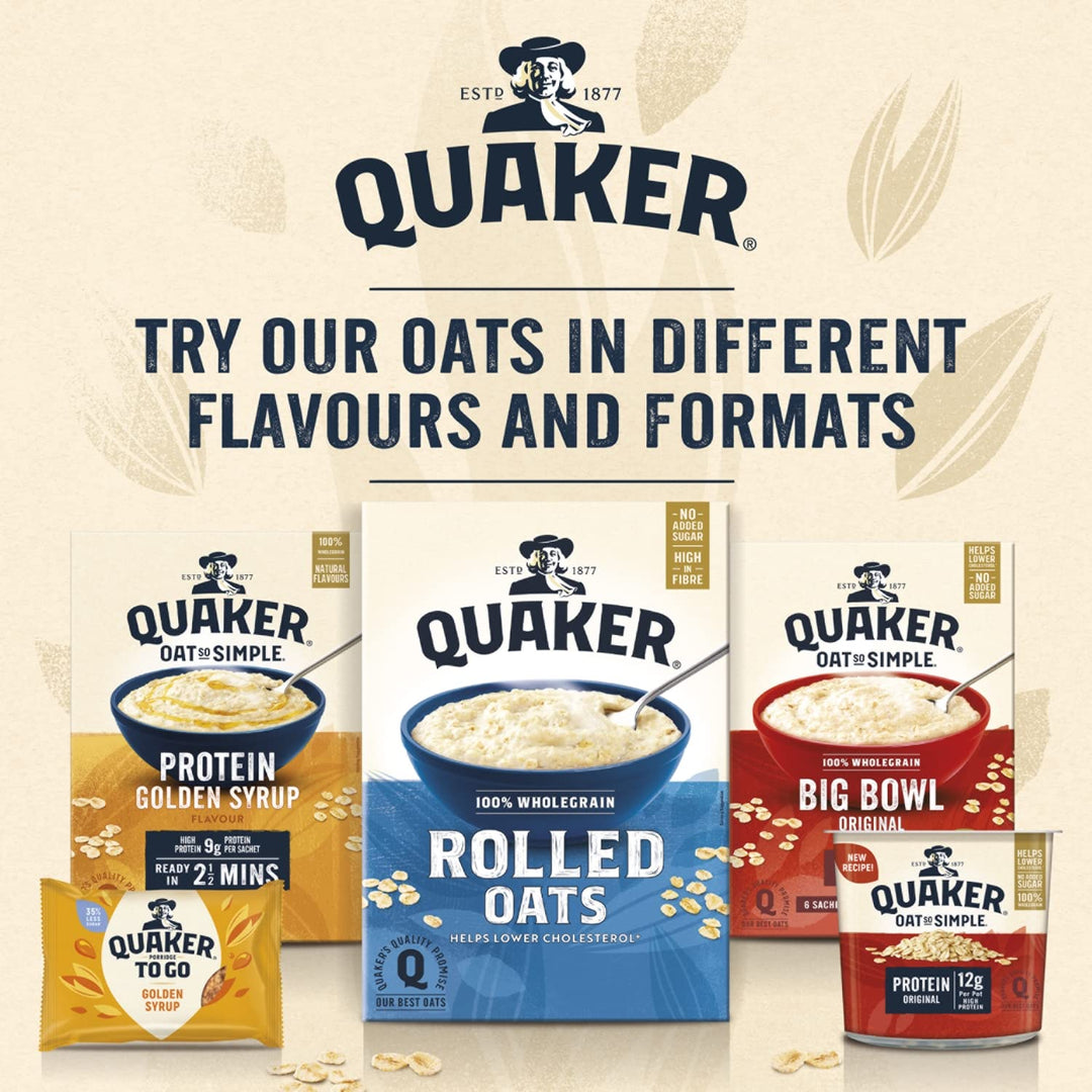 Quaker Oat So Simple Big Bowl Golden Syrup, 6 Sachets (297.6 g)