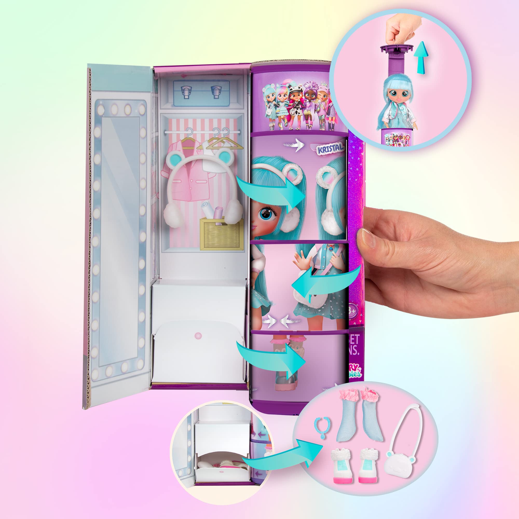 BFF by Cry Babies Kristal - Collectible Fashion Doll with Long Hair & 9 Accessories, Age 5+ 2