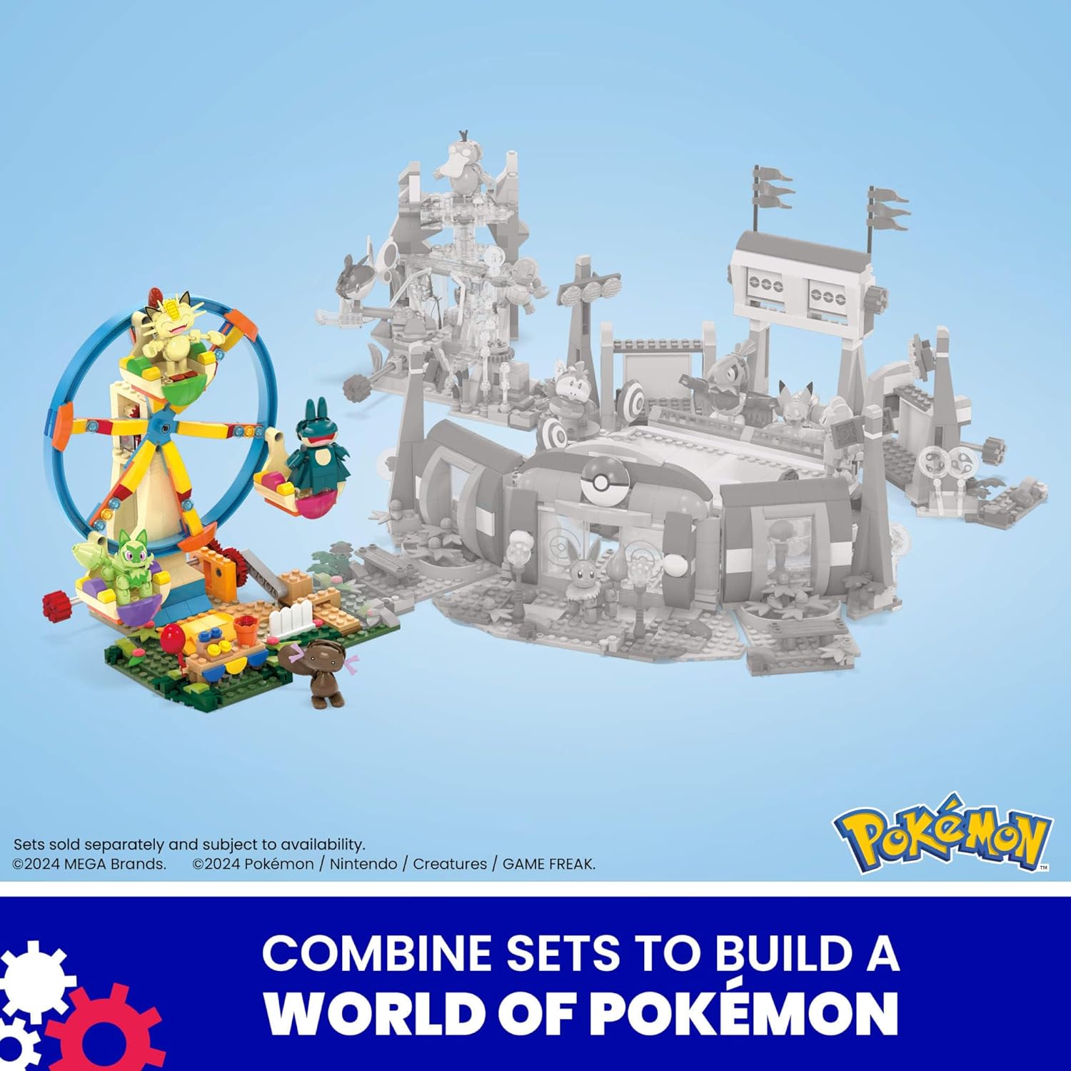 MEGA Pokémon Ferris Wheel Fun Building Set - 393 Pieces with Motion Brick & 4 Buildable Pokémon 2