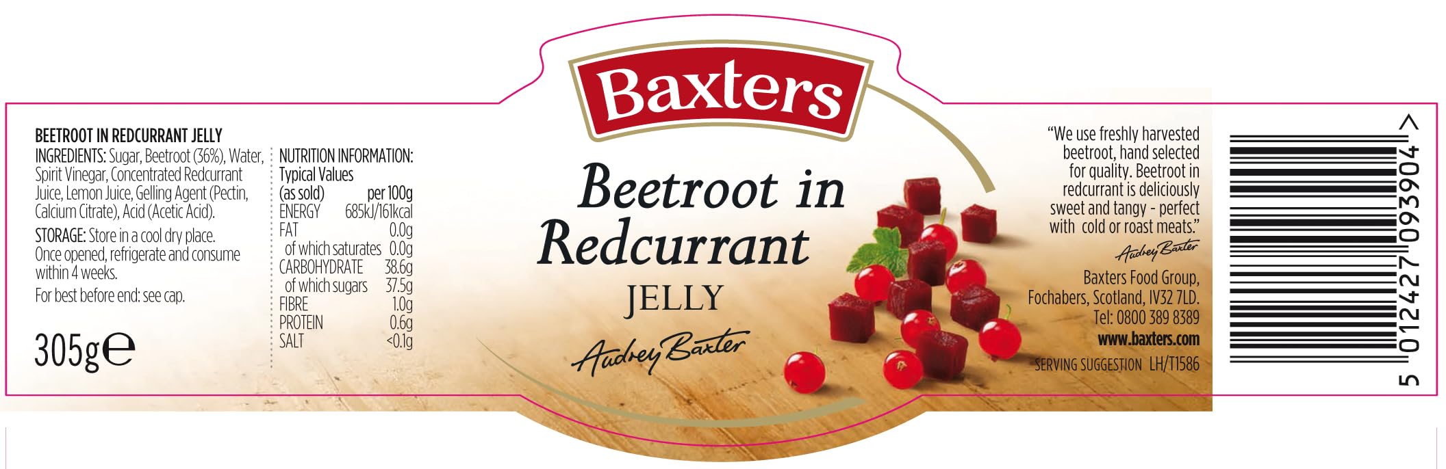Baxters Beetroot in Redcurrant Jelly - 305g Jar | Vegetarian Friendly 2