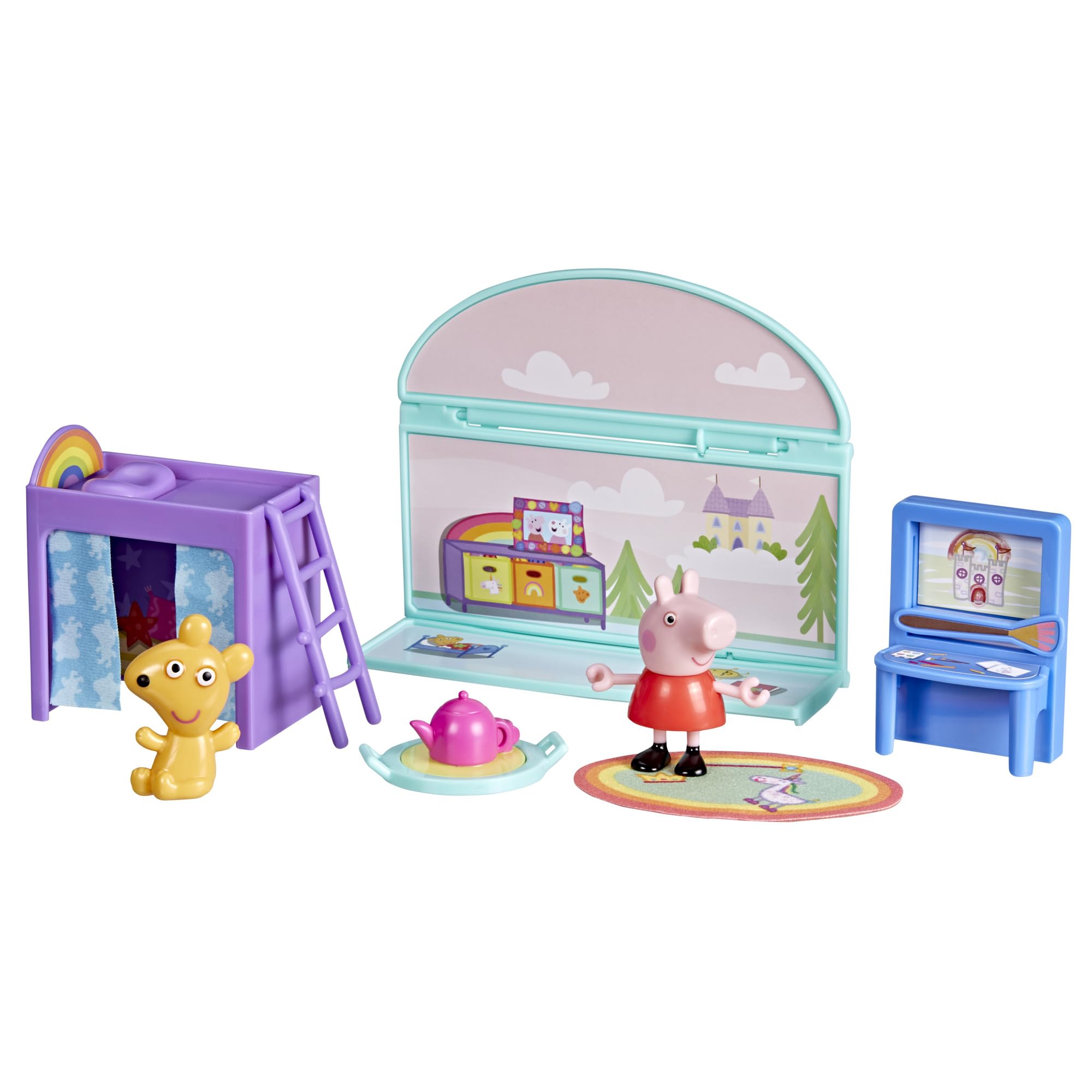 Peppa Pig Peppa's Bedroom Playset with 7.5-cm Figure | 8 Pieces | Ages 3+ 1