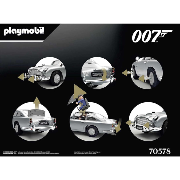 PLAYMOBIL James Bond Aston Martin DB5 - Goldfinger Edition (70578) - Action Vehicle Playset