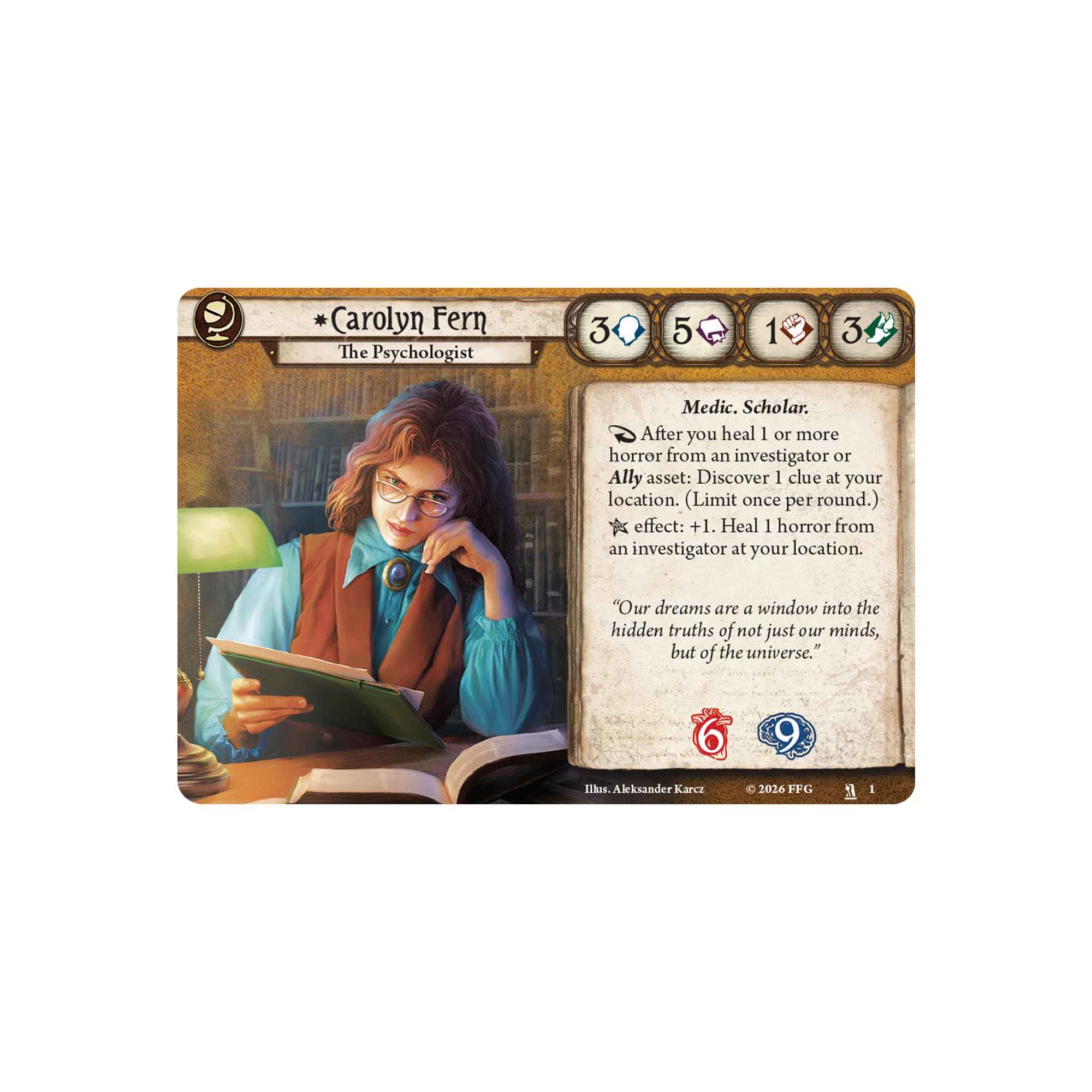 Asmodee Arkham Horror LCG: Carolyn Fern Investigator Deck - Ages 14+ | 60 Cards | English