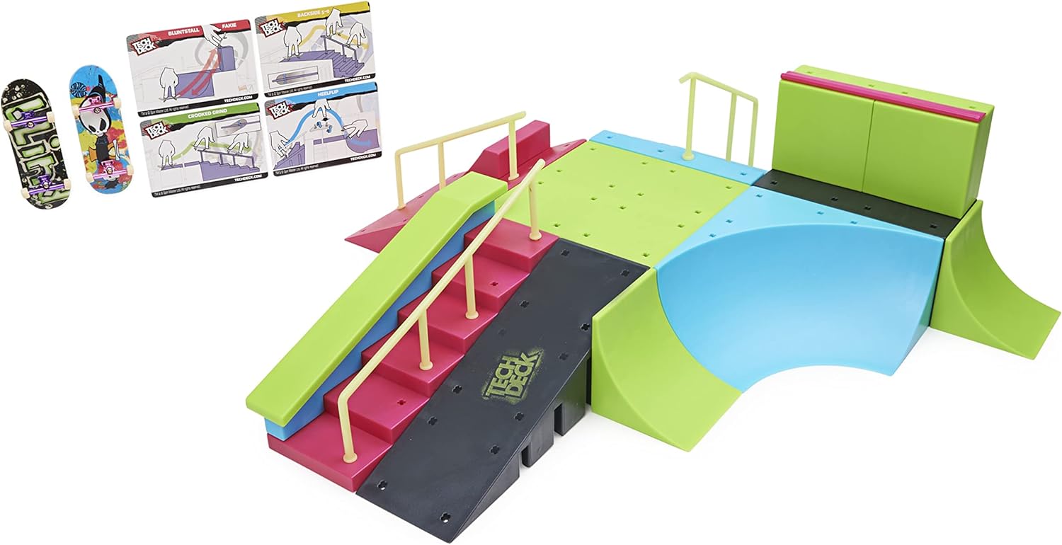 Tech Deck Neon Mega Park X-Connect Creator - Glow-in-the-Dark Customizable Skatepark Playset for Ages 6+ 3