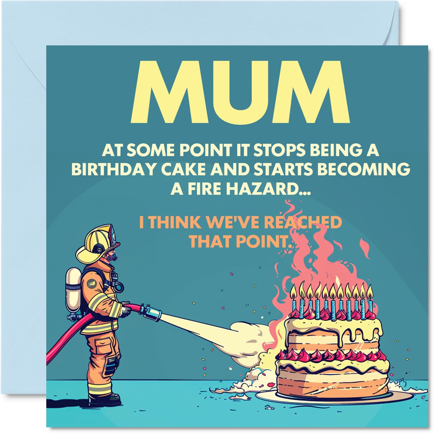Stuff4 Rude Mum Birthday Card - Funny Fire Hazard Cake Joke | 145mm Square