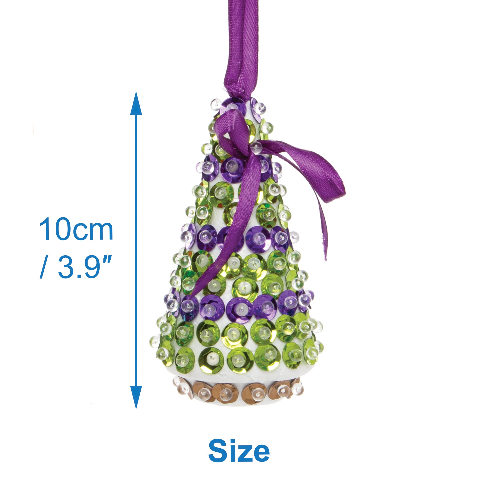 Baker Ross Christmas Tree Sequin Decoration Kits – Pack of 3, Make Your Own Craft Activity 9