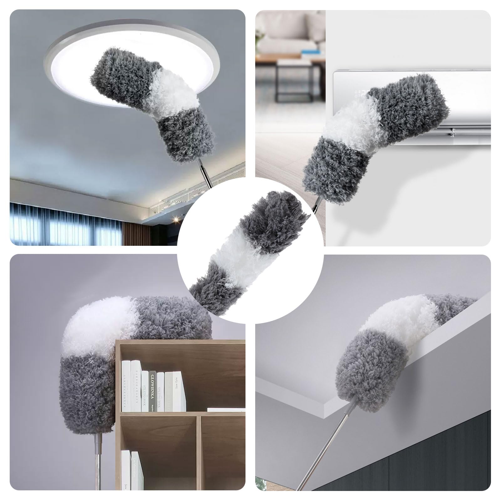 ASelected Extendable Microfiber Duster with 108" Telescoping Stainless Steel Pole 6