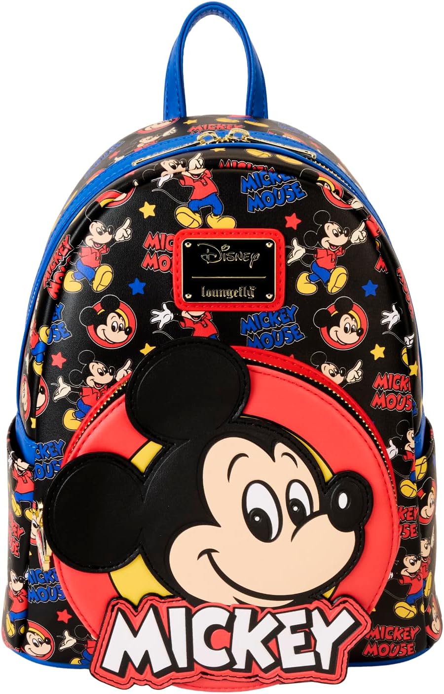 Loungefly Disney Mickey and Friends Classic Mini Backpack (Mickey Mouse Applique)