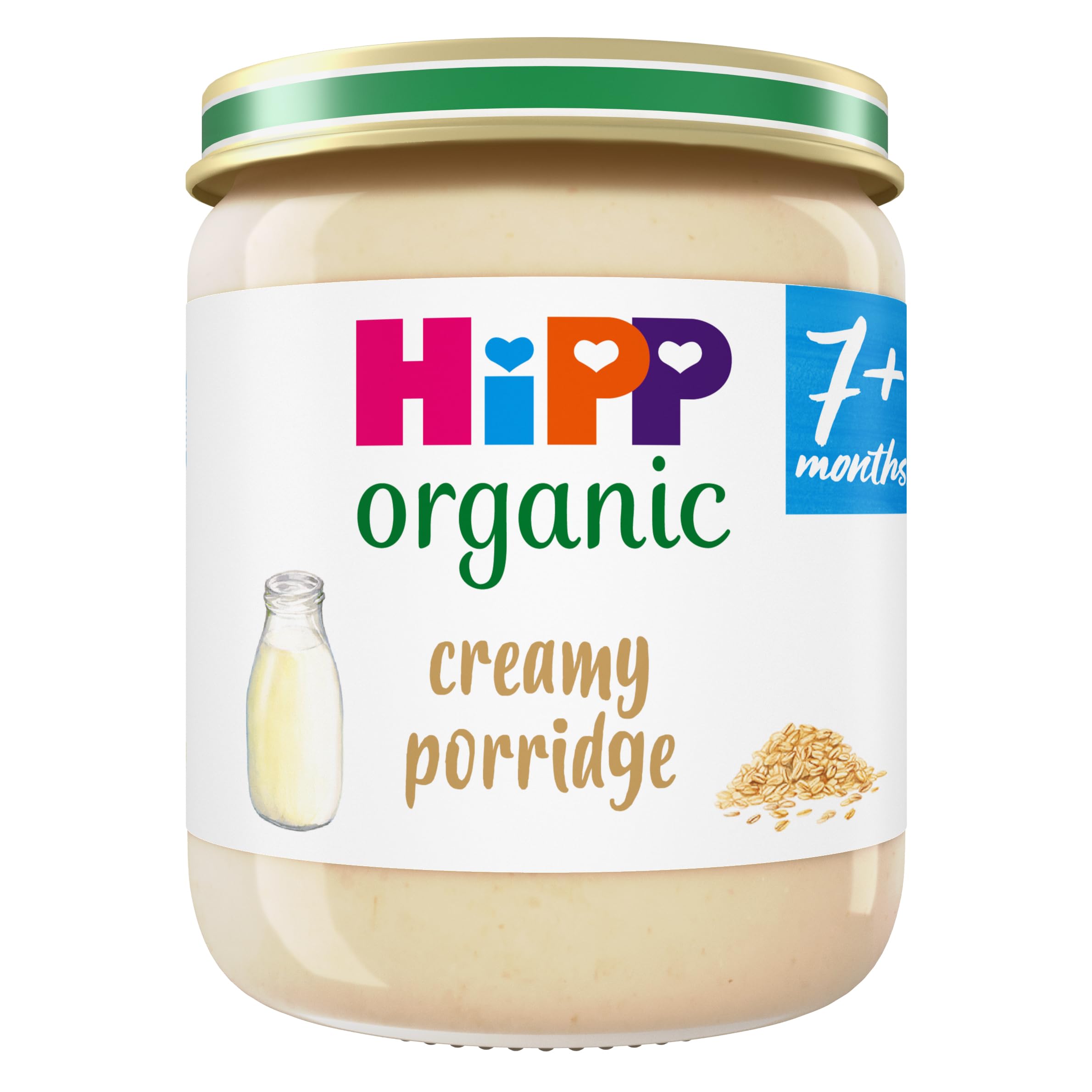 HiPP Organic Creamy Porridge Baby Food - 6 x 160g Jars | Organic Oats & Milk | 7+ Months