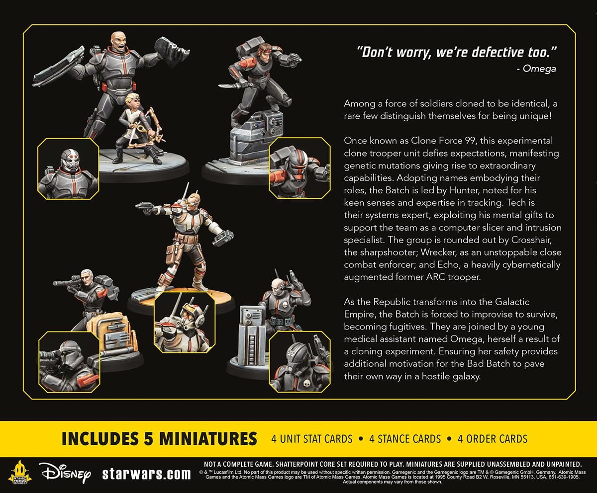 Atomic Mass Games Star Wars: Shatterpoint Clone Force 99 Squad Pack Miniatures Game 4