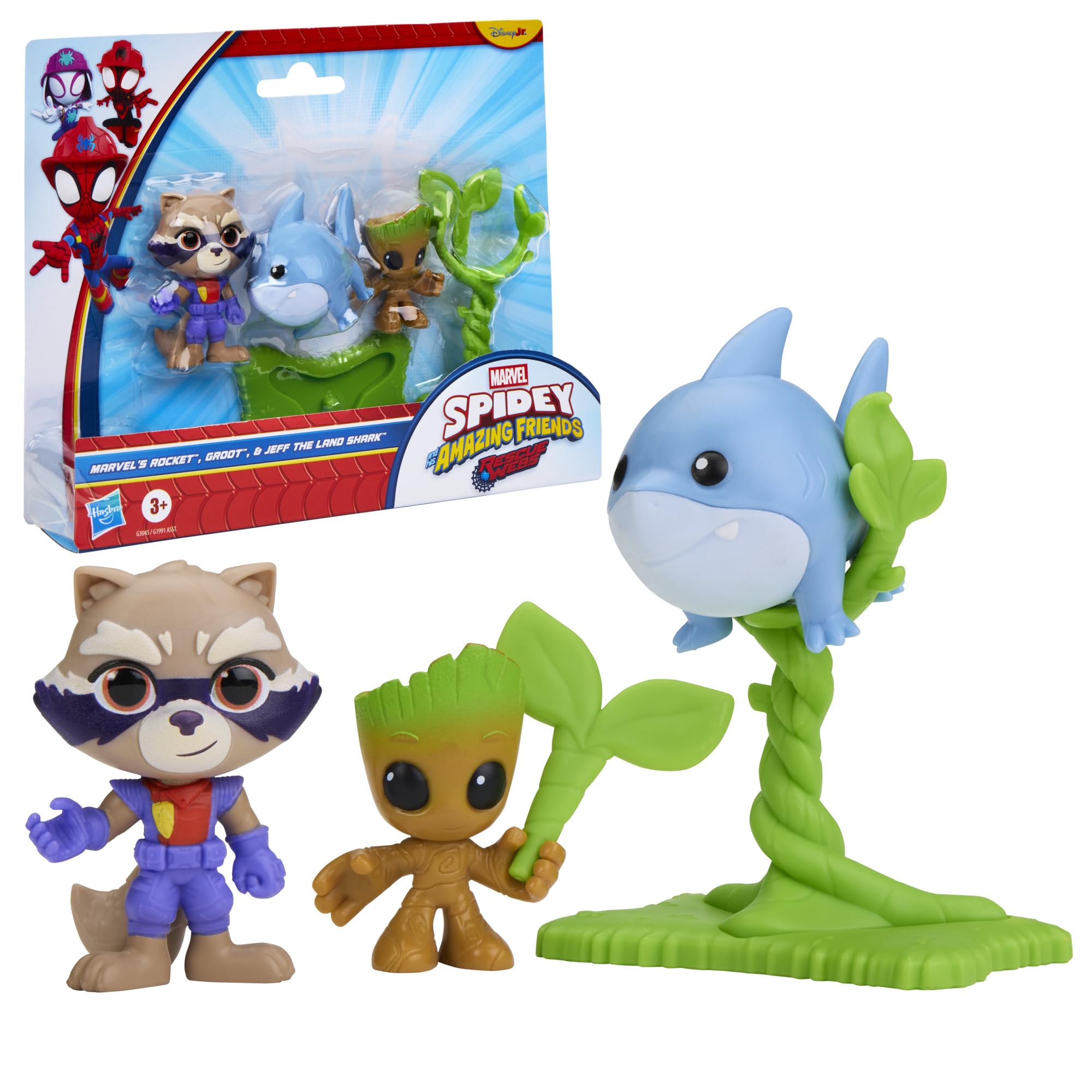 Marvel Spidey and his Amazing Friends Rescue-Webs Rocket & Groot Action Figures - Ages 3+ 2