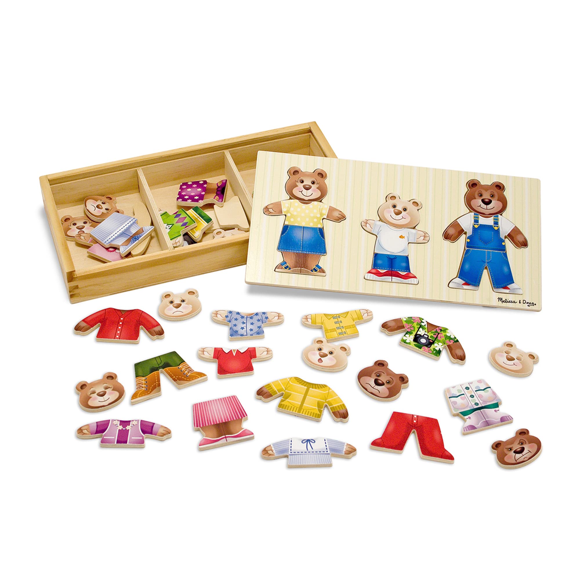 Melissa & Doug Bear Family Dress-Up Puzzle - Wooden Mix-and-Match Playset for Ages 3-6 4