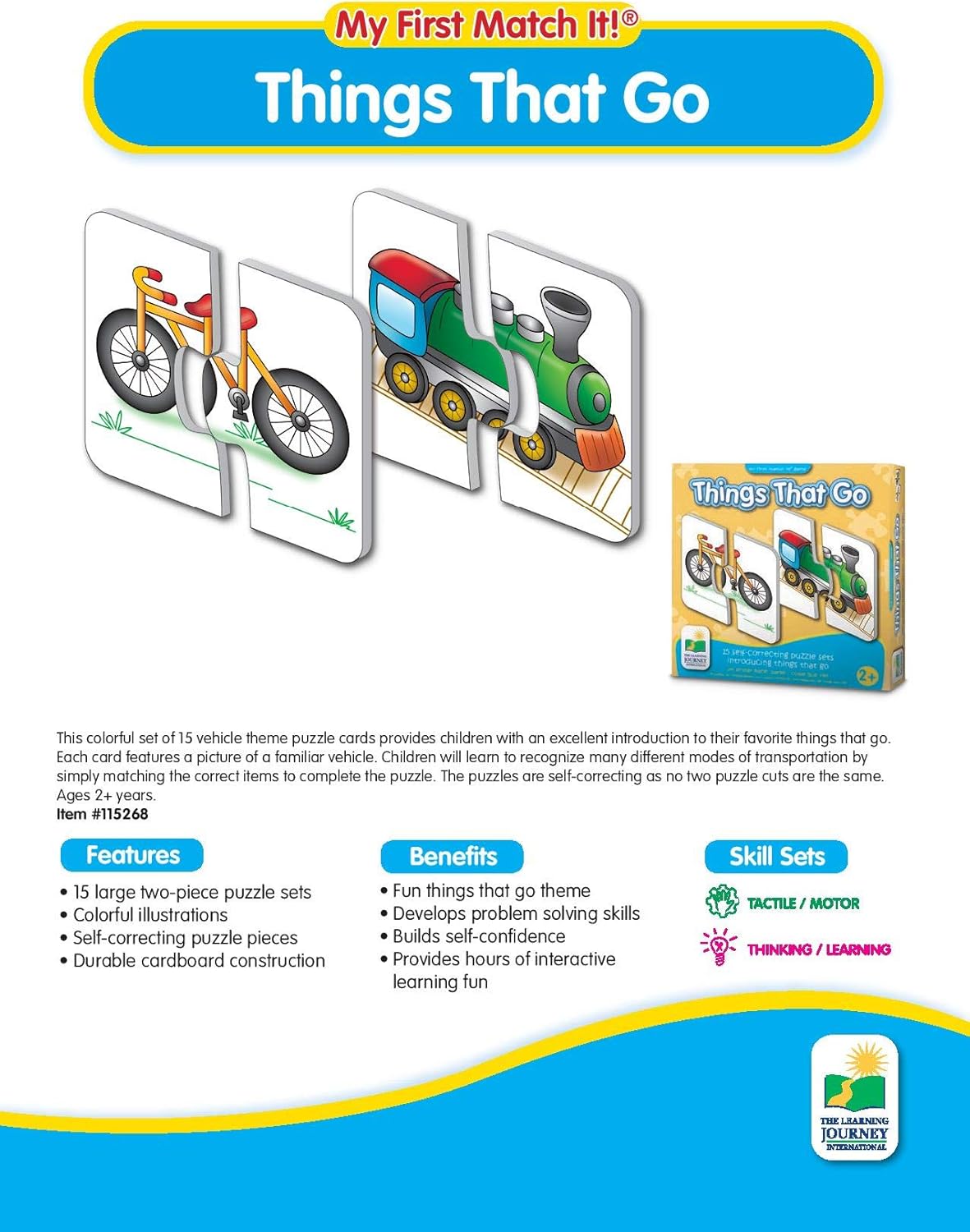 My First Match It! Things That Go Puzzle Set - Educational Vehicle Puzzles for Toddlers 2-5 Years 2