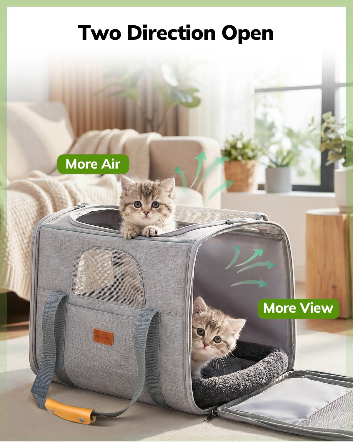 morpilot Airline Approved Soft-Sided Pet Carrier for Cats & Dogs up to 7kg | Light Grey 7