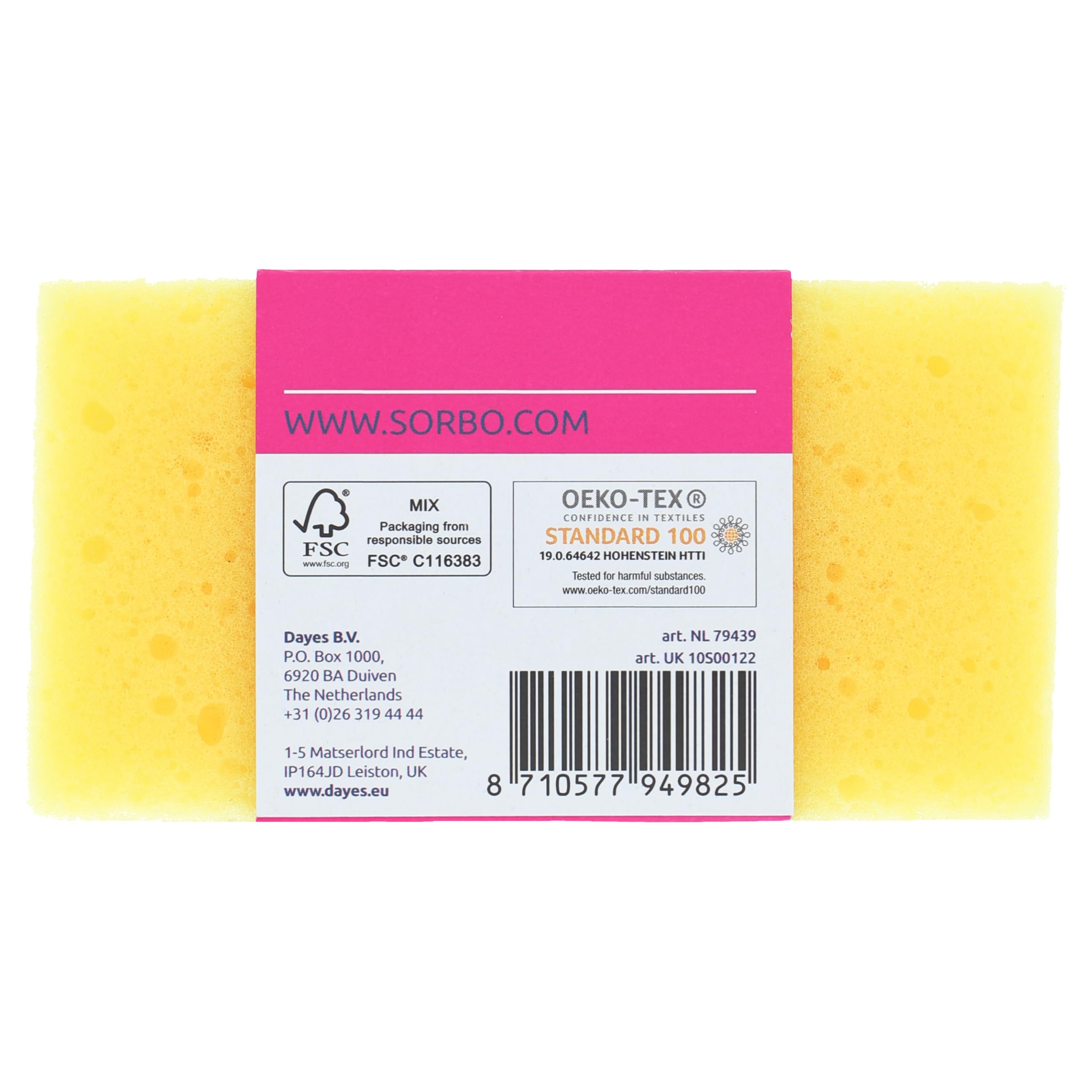 Sorbo Extra Large Scouring Sponge - Durable Foam for Stubborn Grime | 2 Pack | 11.5cm x 6cm x 4cm