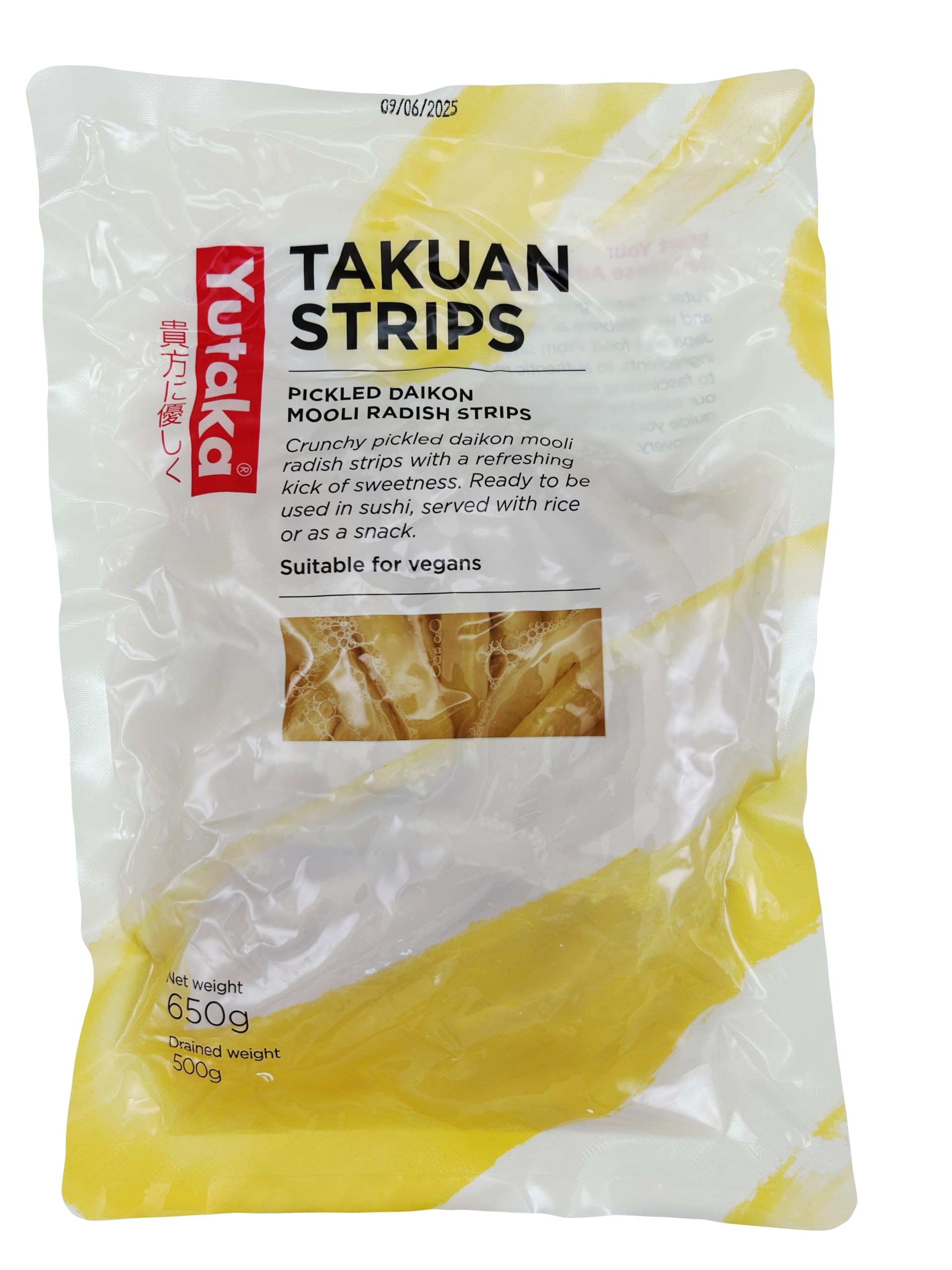 Yutaka Takuan Salted Radish Strips No Colour - Traditional Japanese Pickle | 650g 1