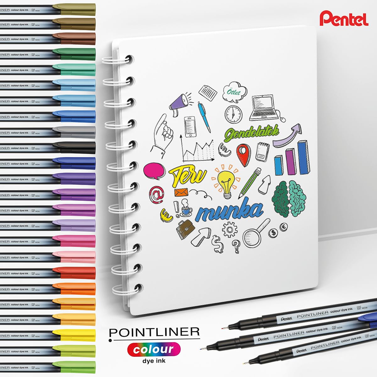 Pentel S40 Pointliner Fineliner Pen - 0.4mm Line, Black Ink | Metal Clad Tip 5