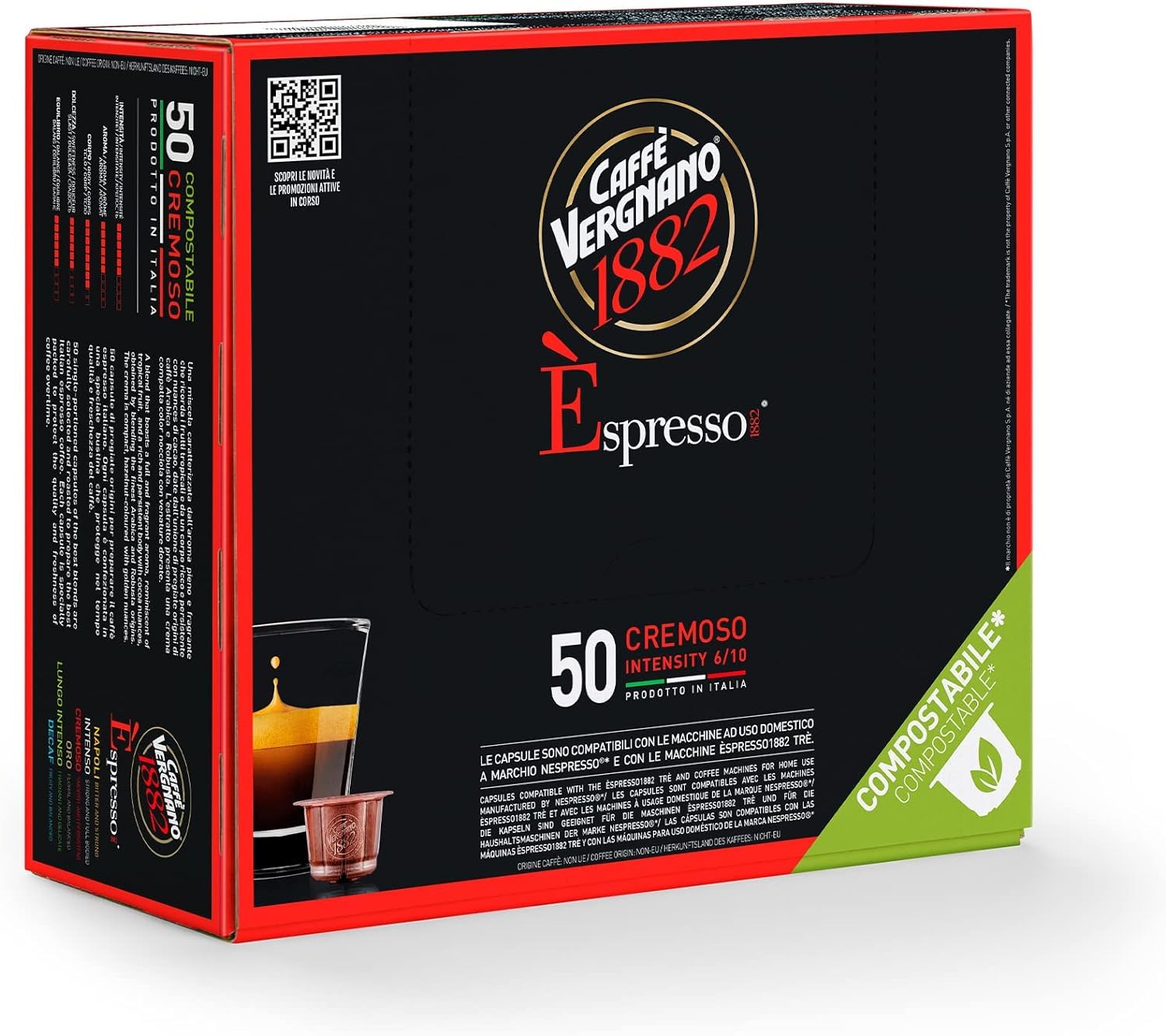 Caffè Vergnano 1882 Èspresso - Compostable Coffee Capsules for Nespresso® and Èspresso1882 TRÈ Machines (50 Capsules) 5