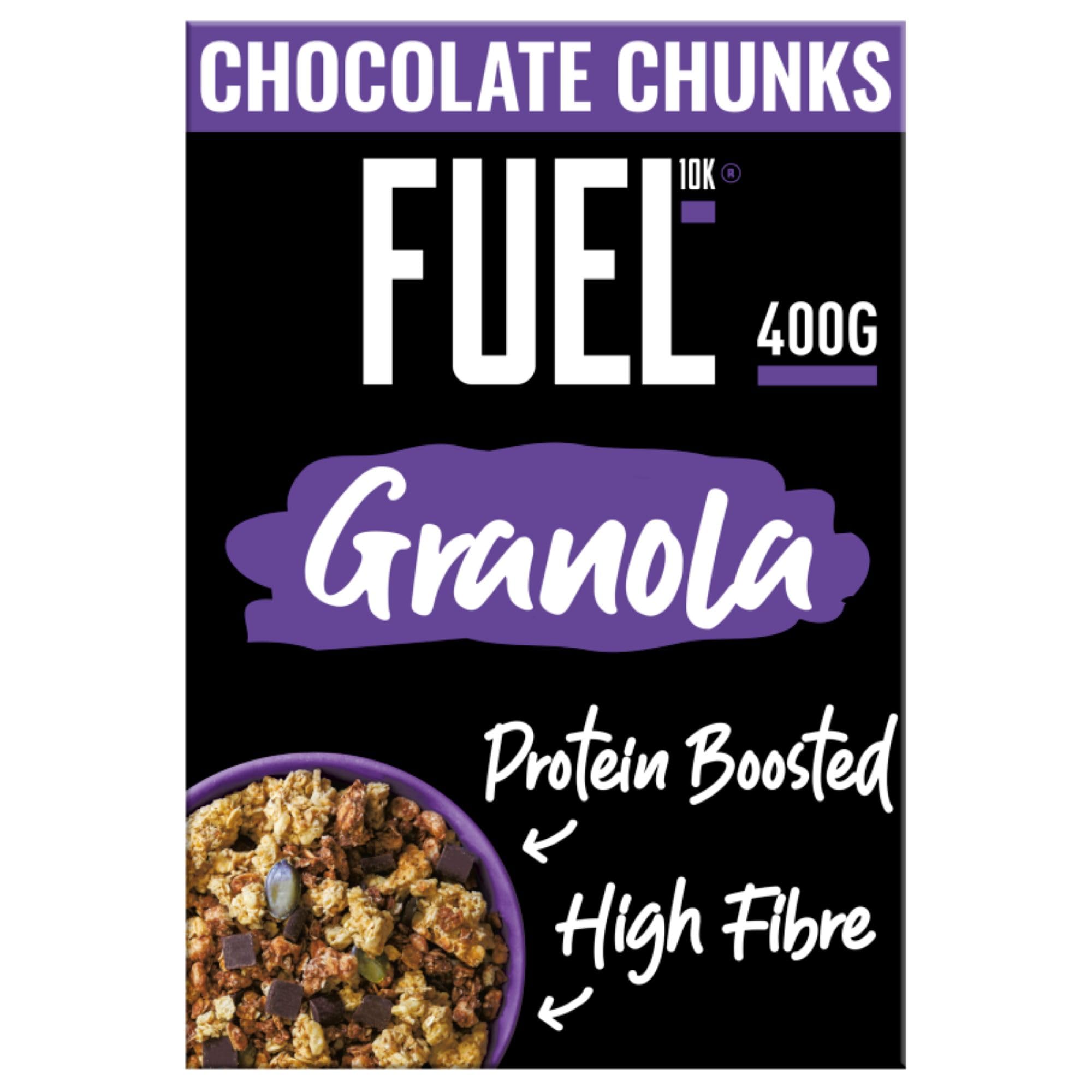 FUEL10K Chocolate Chunks Protein Granola Breakfast Cereal - High Protein, Chunky Granola with Dark Chocolate 4