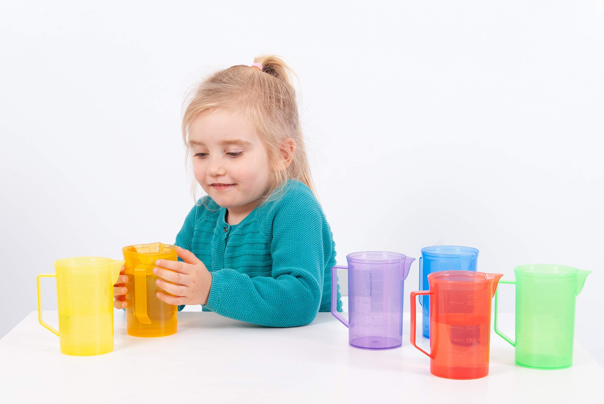 TickiT 6 Piece Translucent Colour Jug Set for Sand & Water Play | Ages 18m+ 7