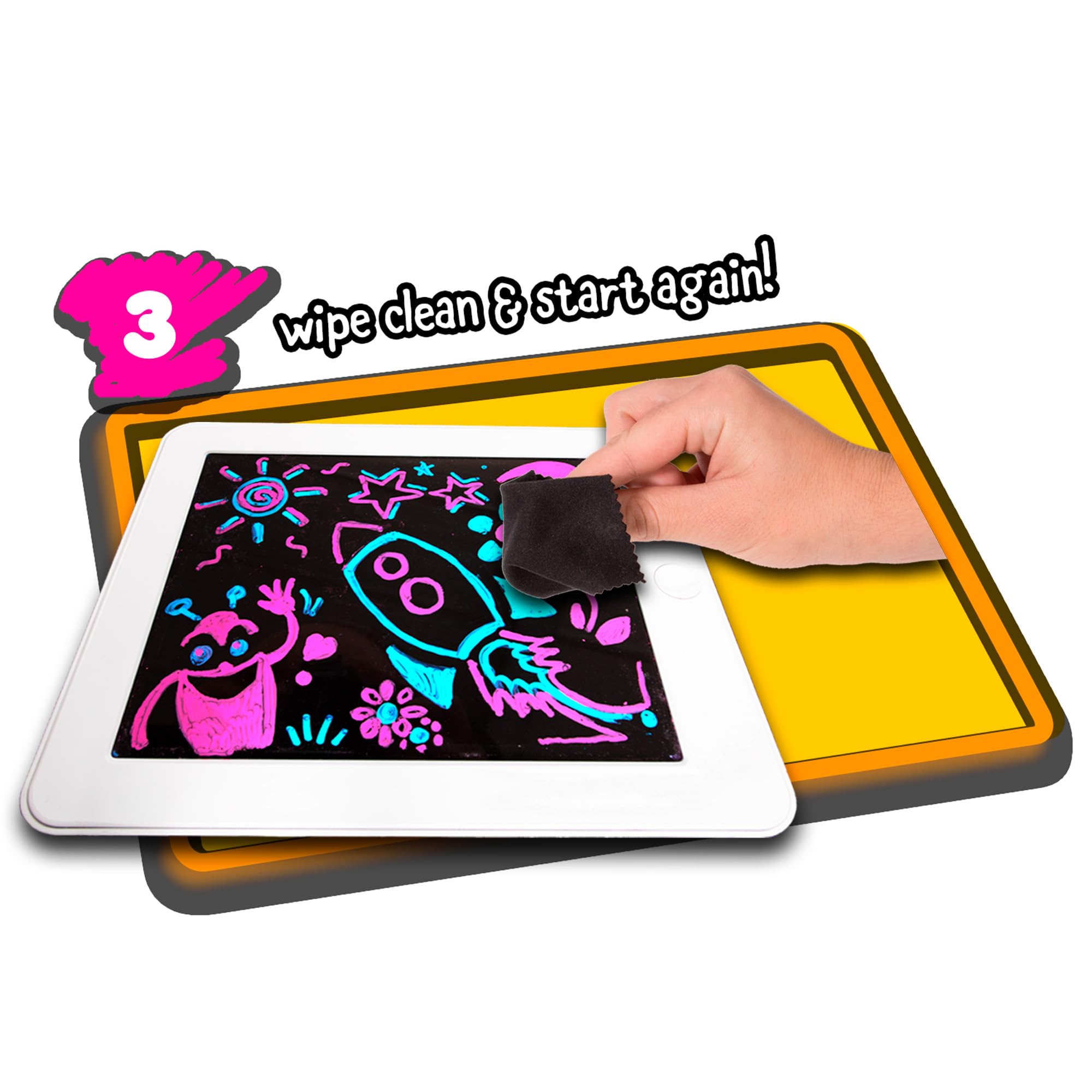 John Adams GLOWPAD - Light-Up Drawing Board with 8 Glow Modes & Neon Markers - Ages 4+ 11