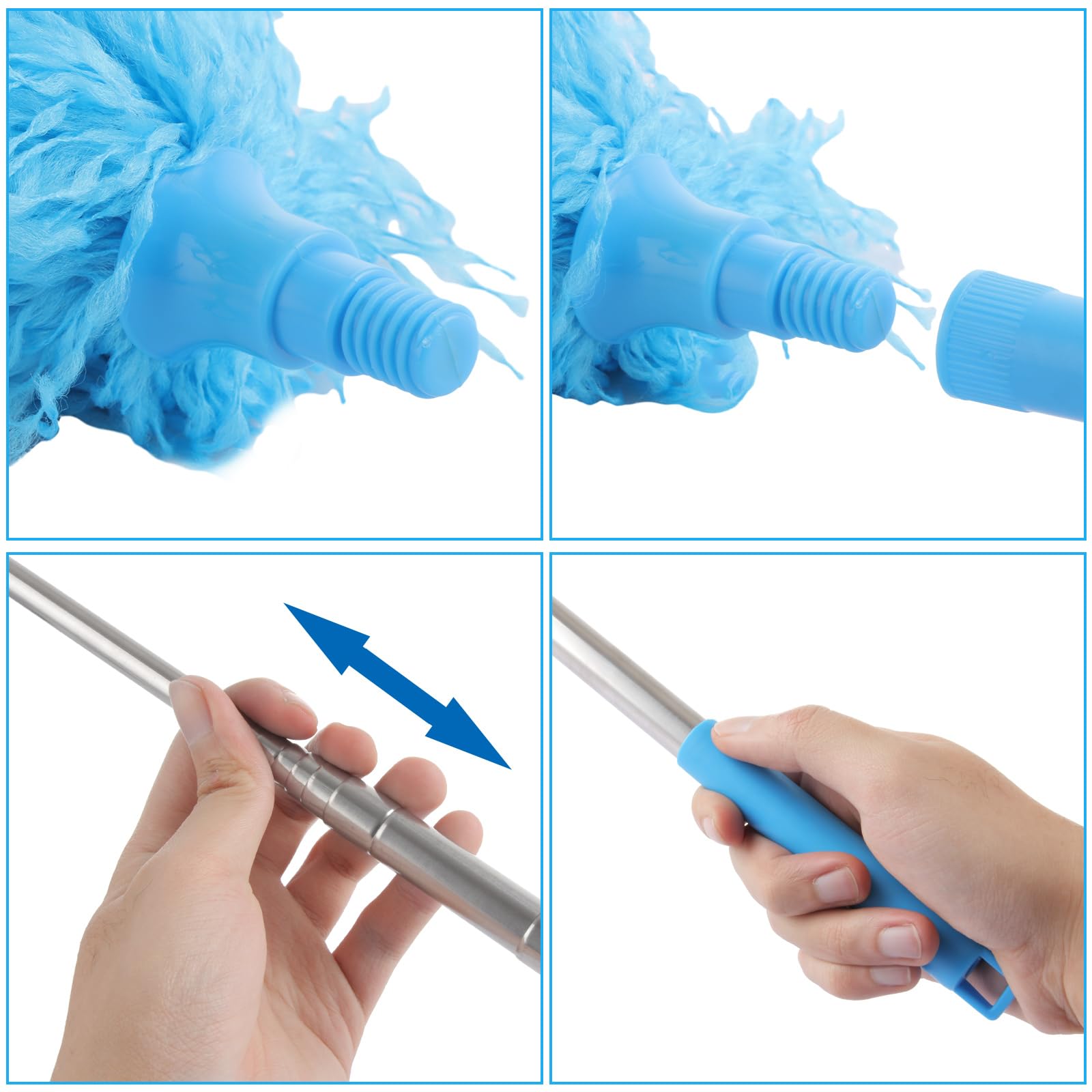 ASelected Extendable Microfiber Duster with 108" Telescoping Pole for High Ceilings, Fans & Blinds 3