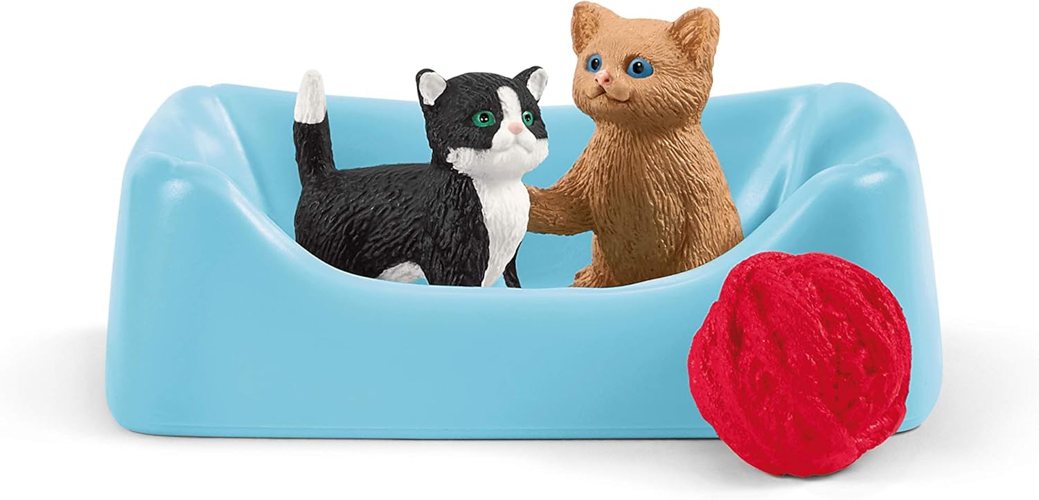 SCHLEICH Playtime for Cute Cats Farm World Playset - Imaginative Play for Kids 3+ 4