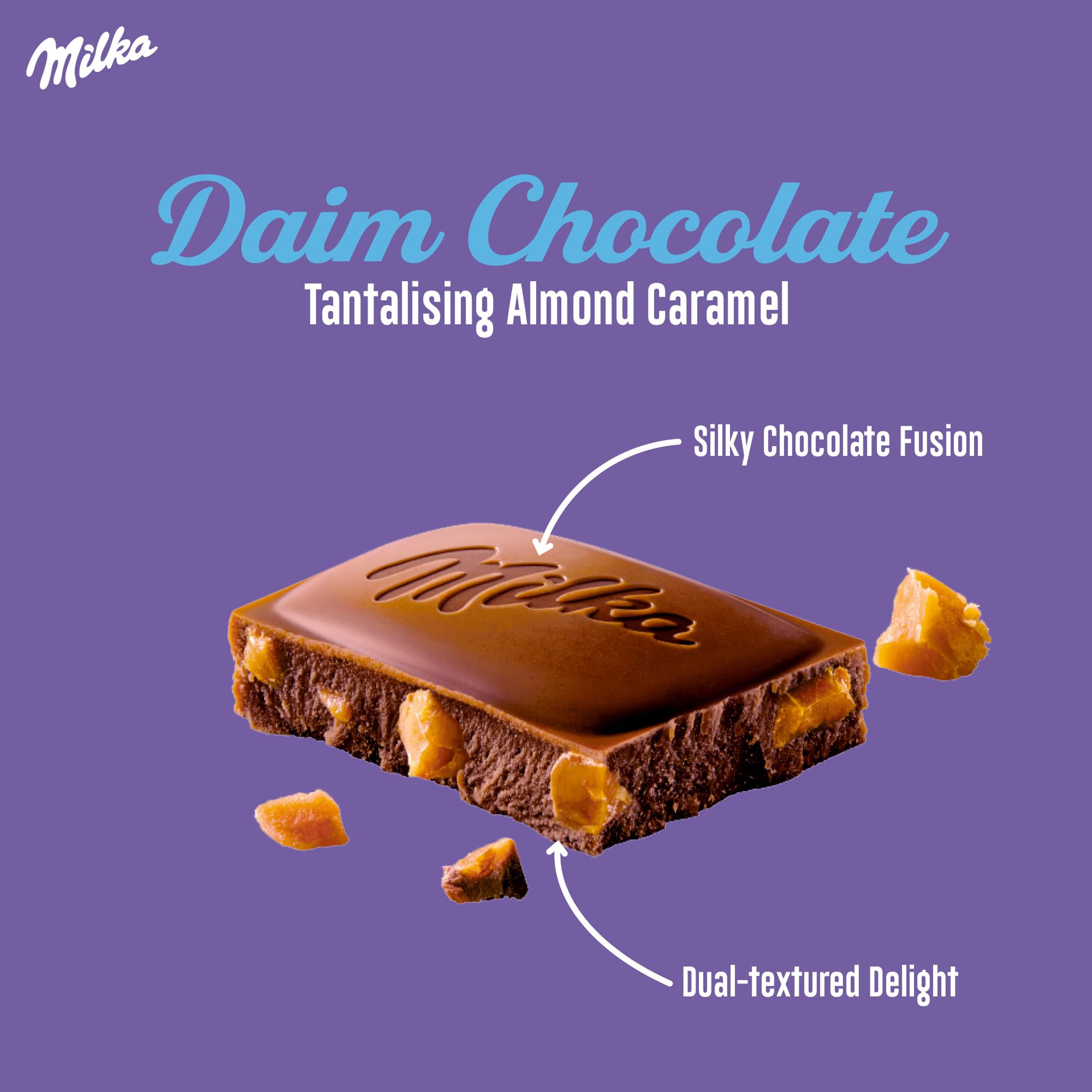 Milka with Daim Chocolate Bar, Alpine Milk Chocolate with Crunchy Daim Pieces, 100g 4