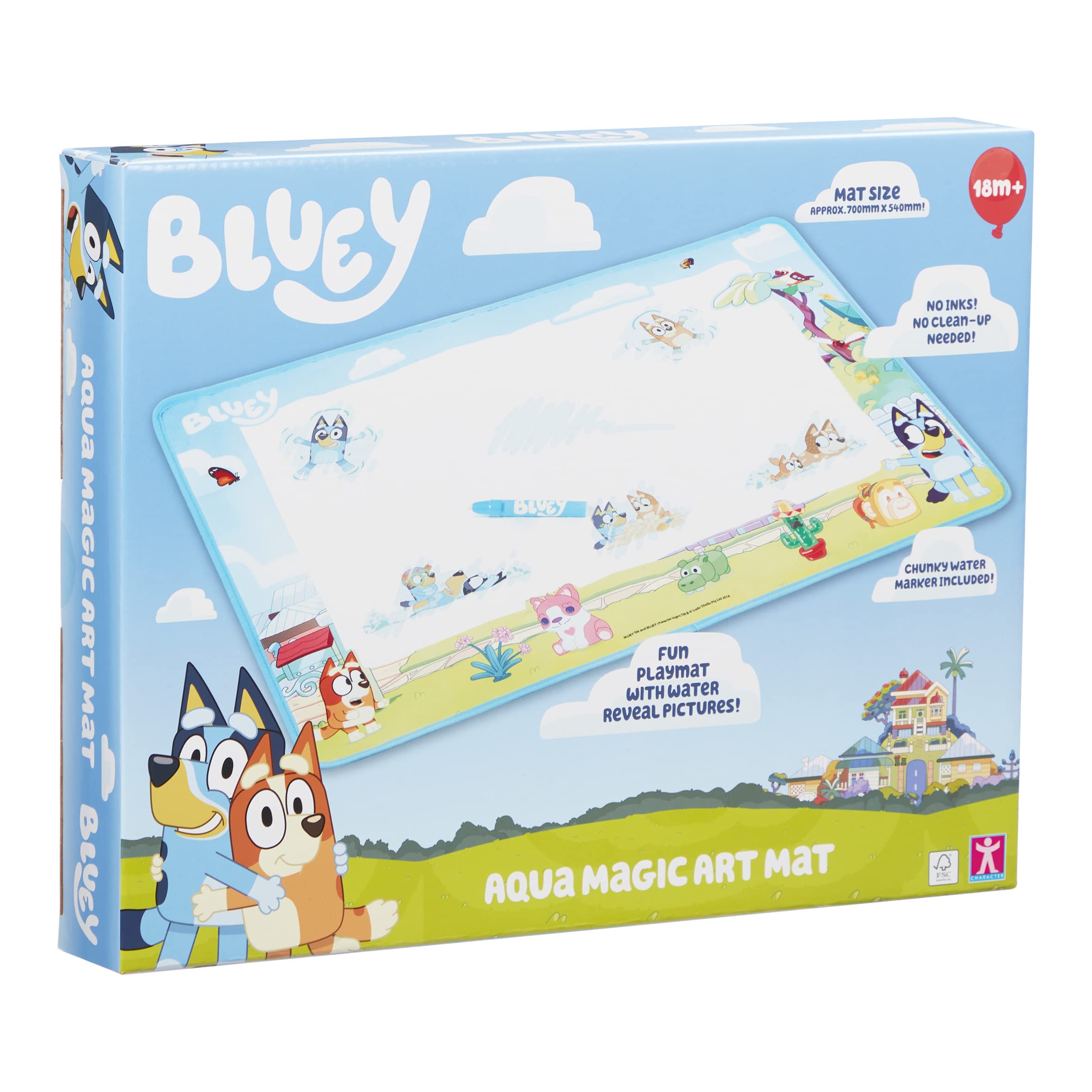 Character Options Bluey Aquamagic Art Mat - Mess-Free Creative Play for Ages 3+